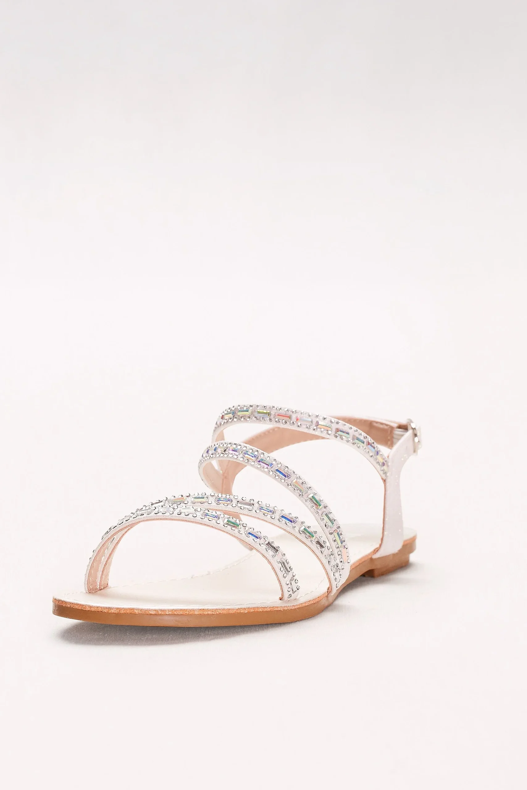 Asymmetric Strap Sandals with Crystal Details