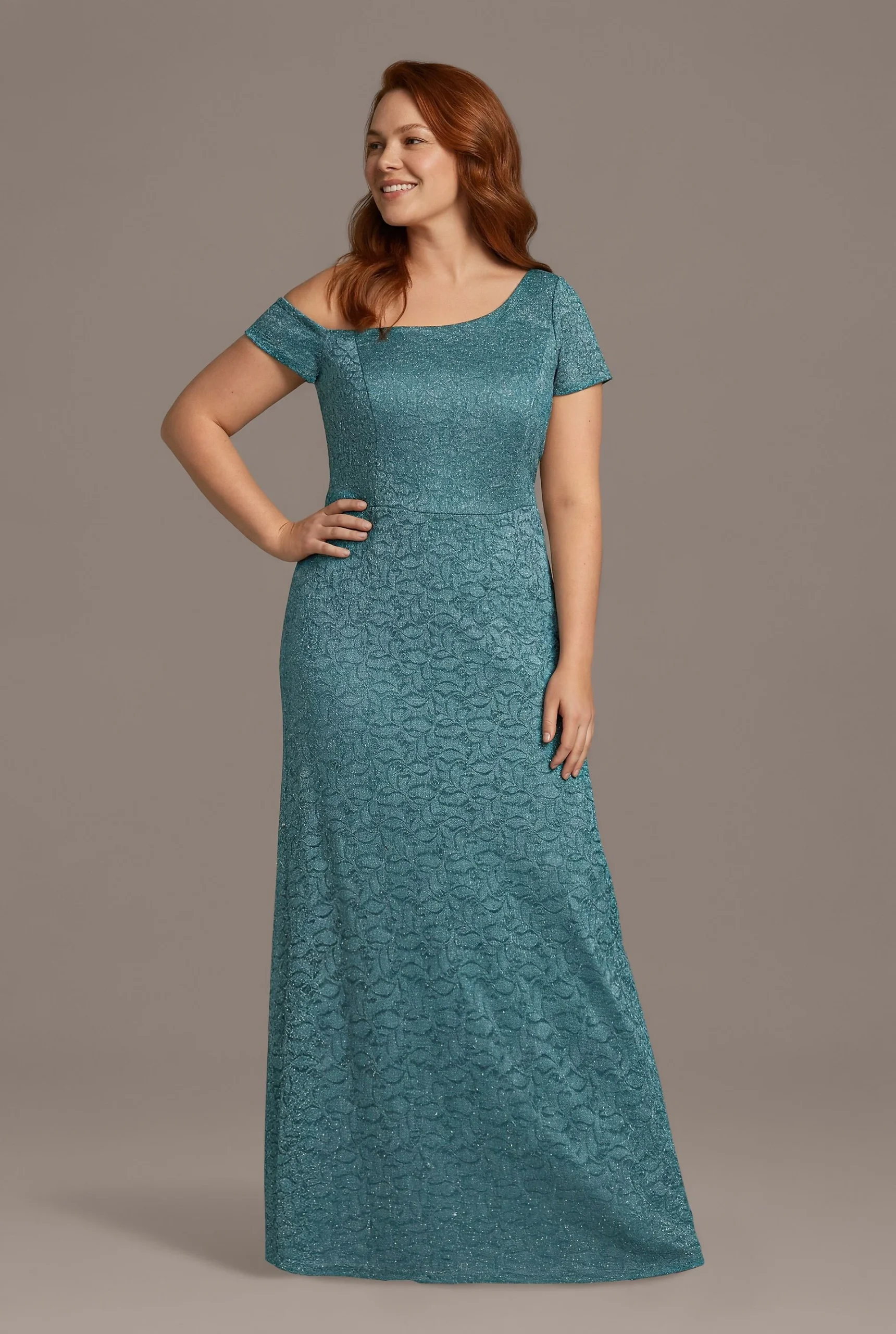 Asymmetrical Neckline Lace A-Line Dress