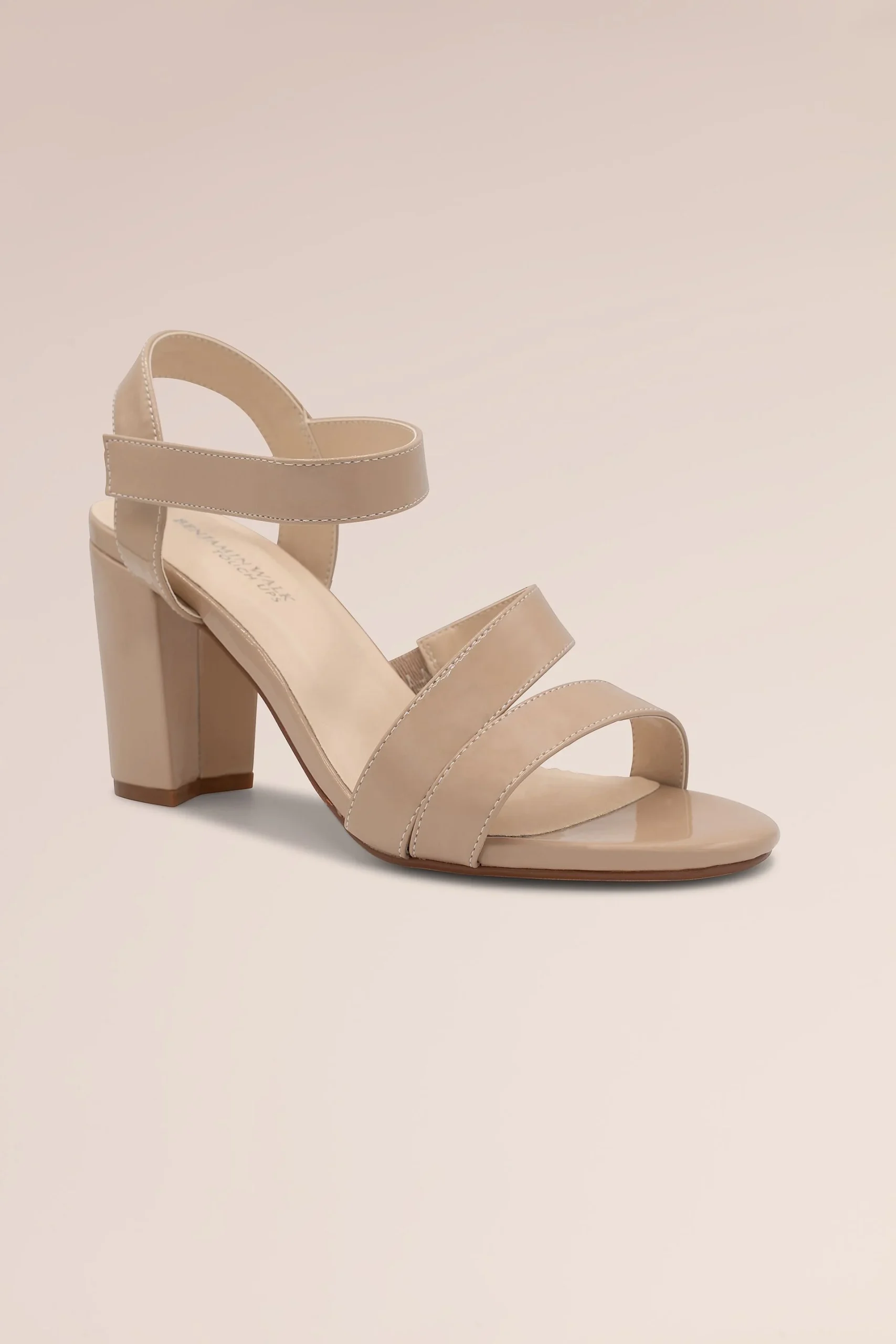 Asymmetrical Strap Block Heels