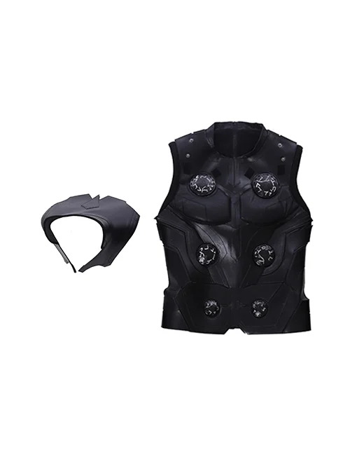 Avengers Infinity War Thor Thor Odinson Battle Suit Halloween Cosplay Costume Black Vest And Shoulder Armor