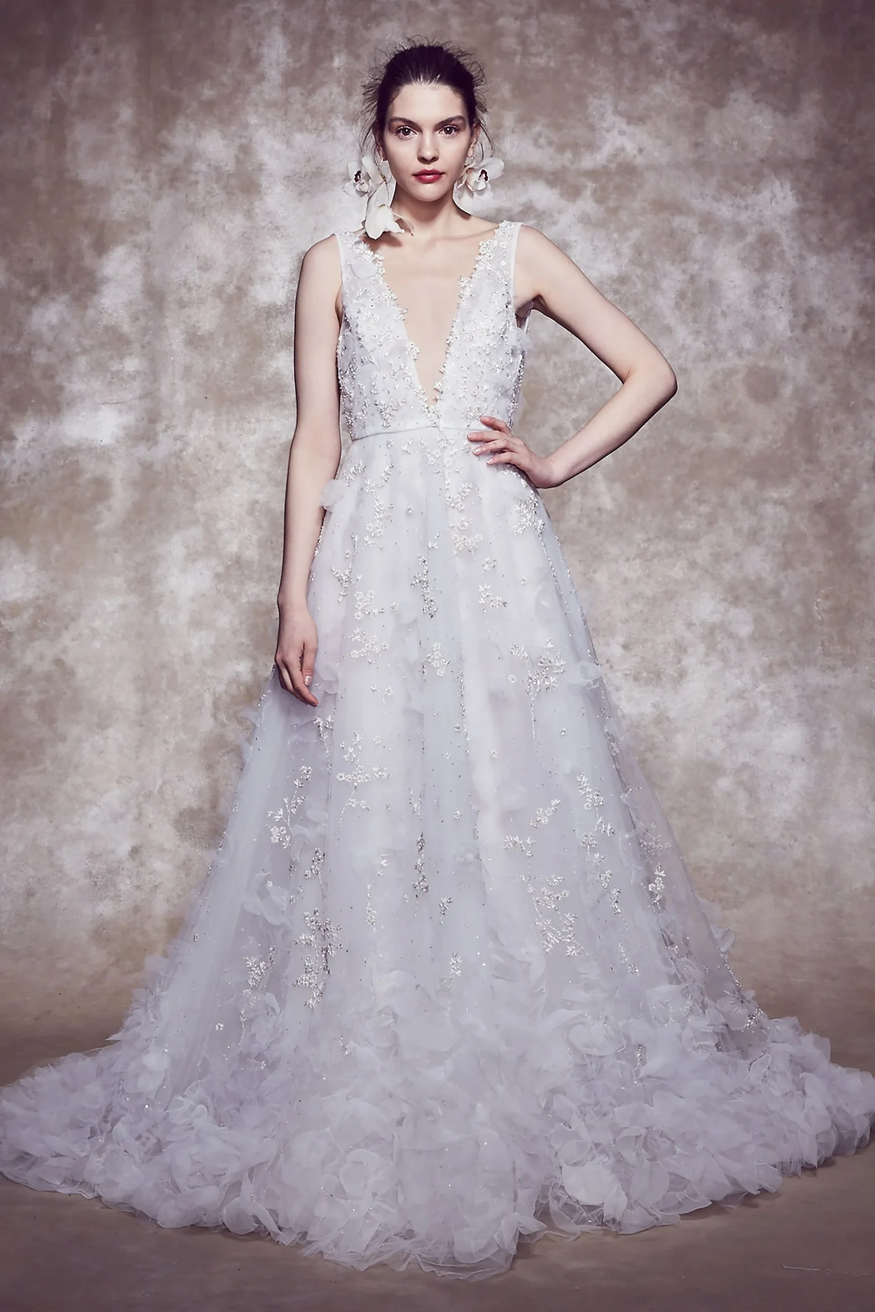 Ball Gown Wedding Dress with Dimensional Flowers