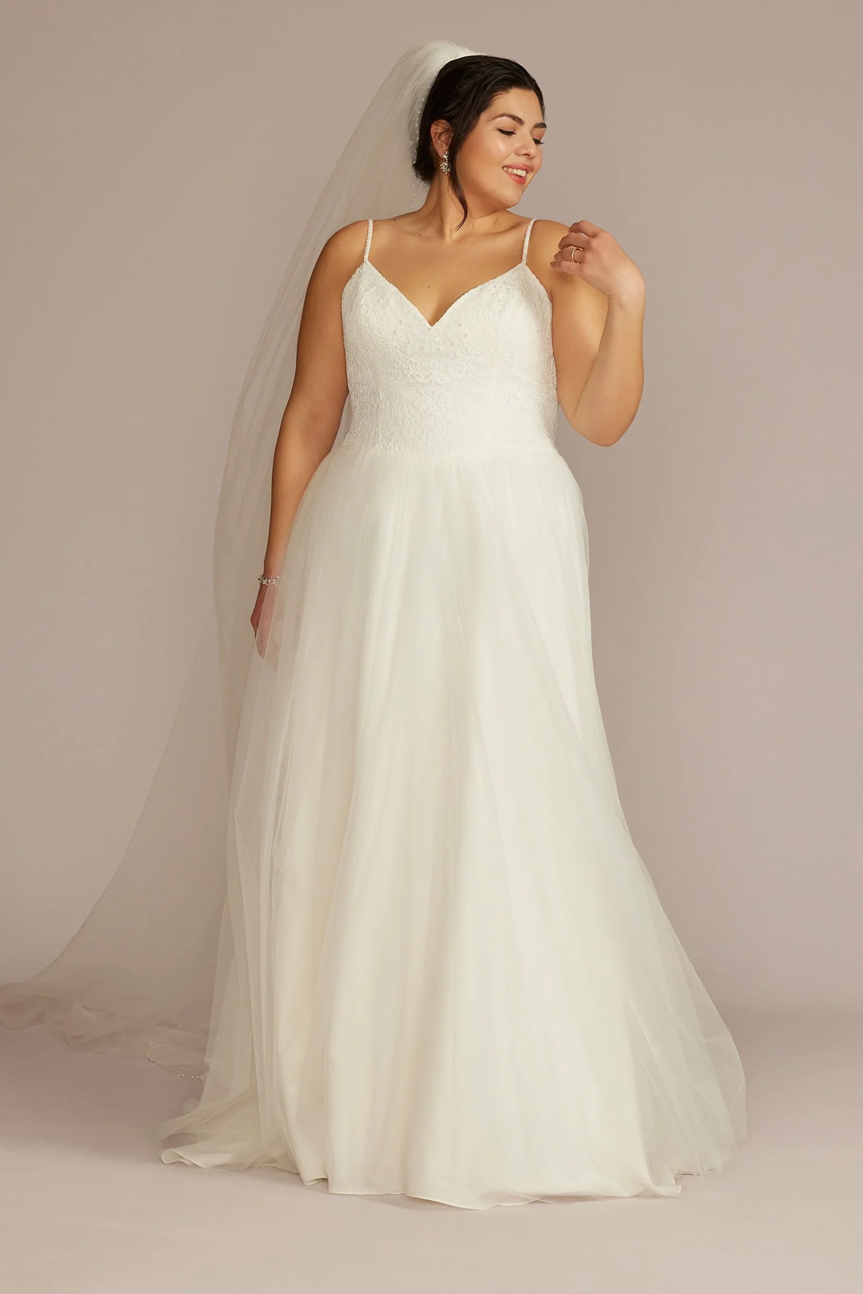 Basque Waist Lace Bodice Wedding Dress