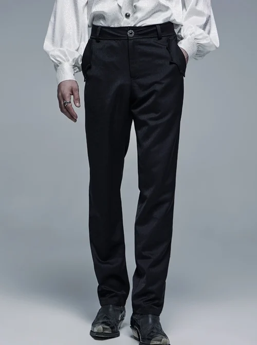 Bat-Shaped Embroidery Thread Decoration Black Gothic Dark Texture Woven Pants