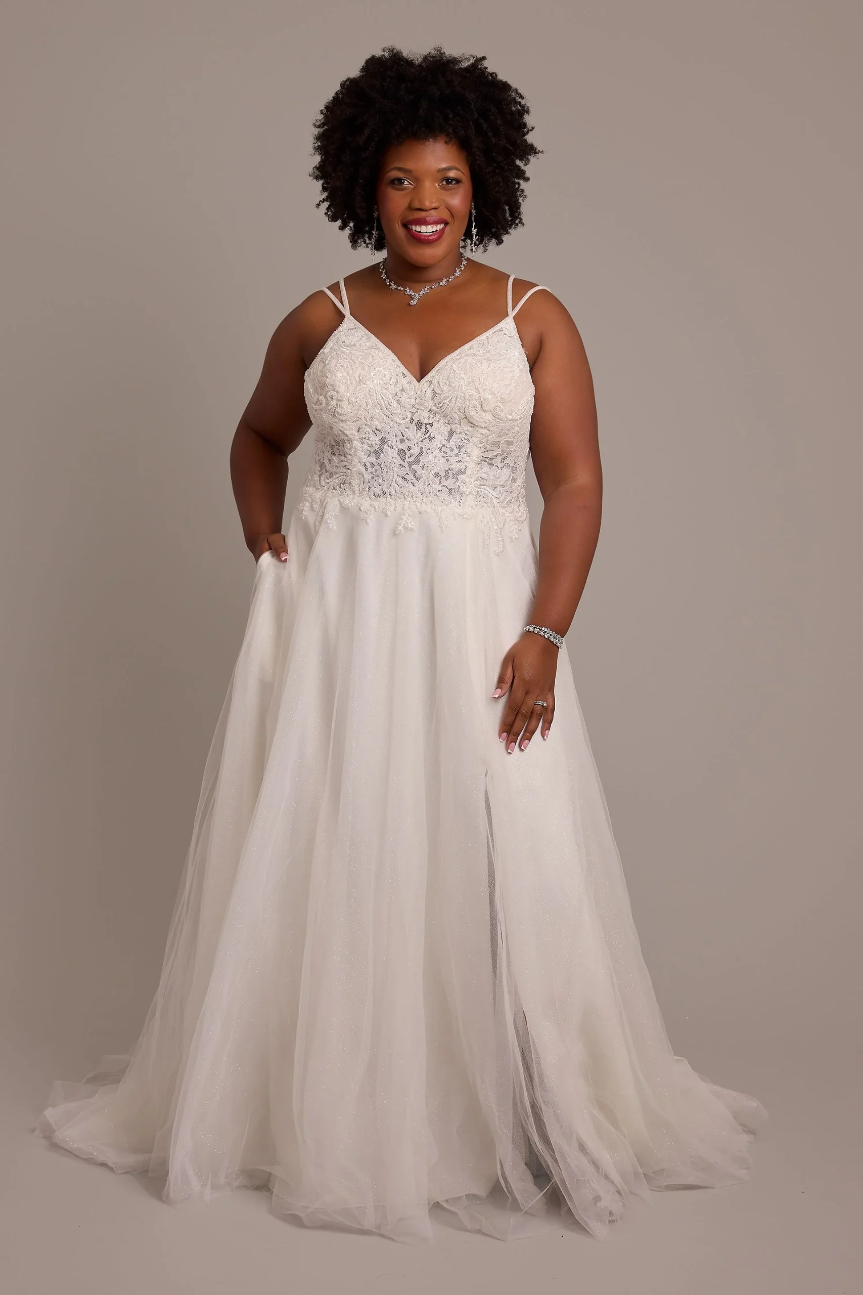 Beaded Bodice Wedding Dress with Tulle Skirt