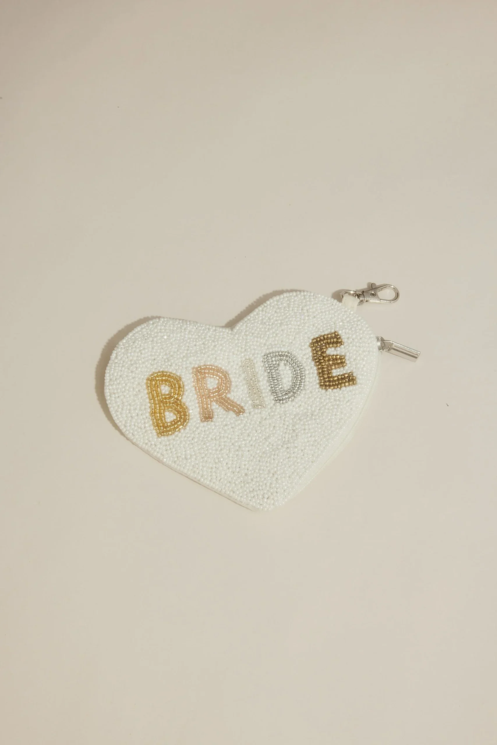 Beaded Bride Heart Shaped Pouch