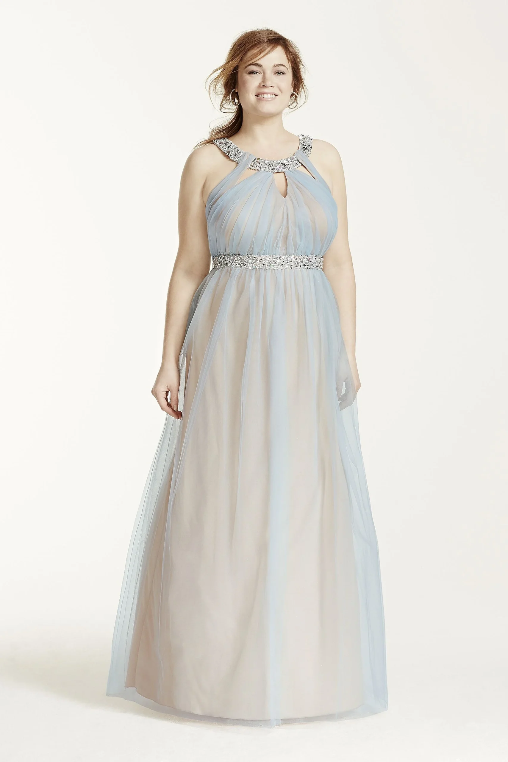 Beaded Cutout Plus Size Halter Dress