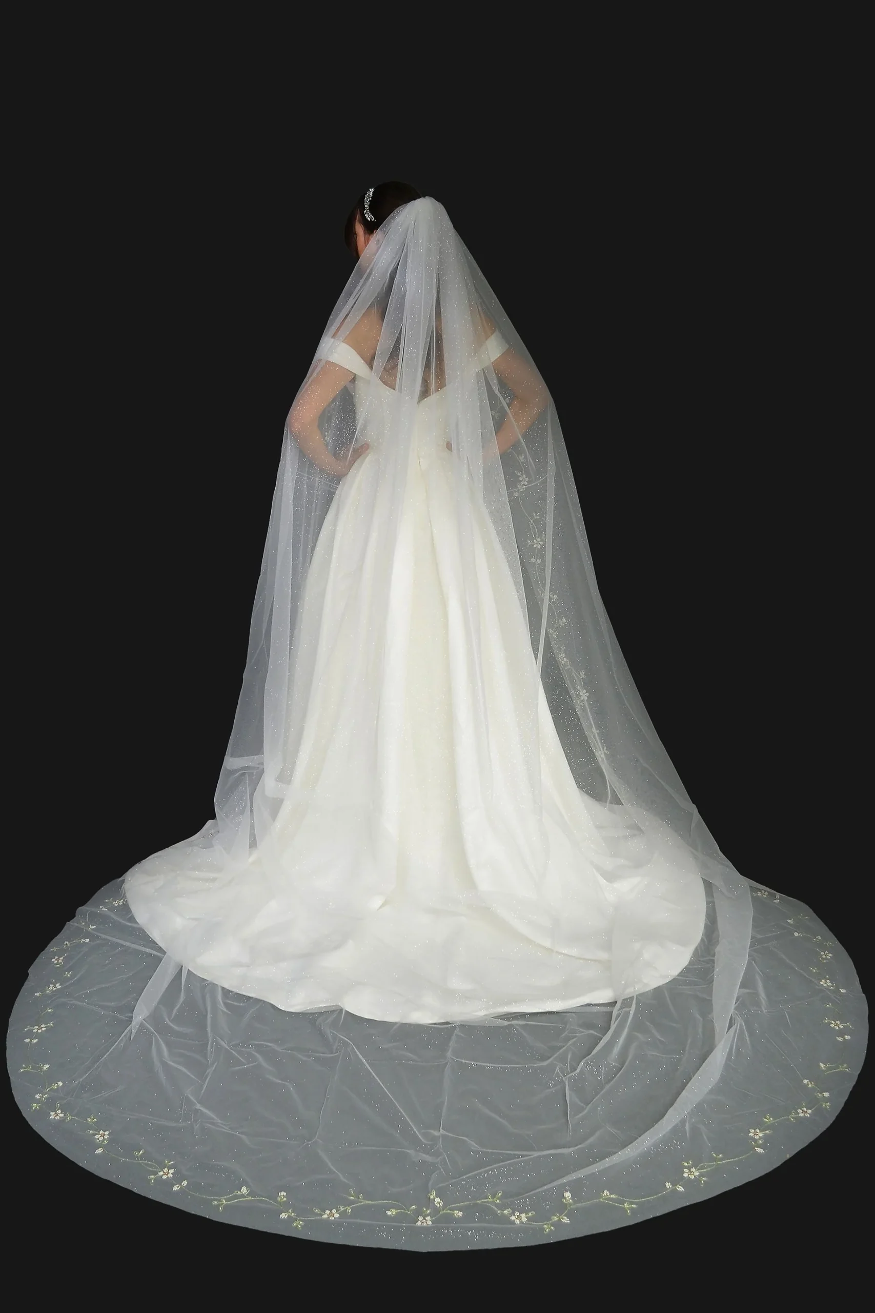 Beaded Floral Cathedral Veil