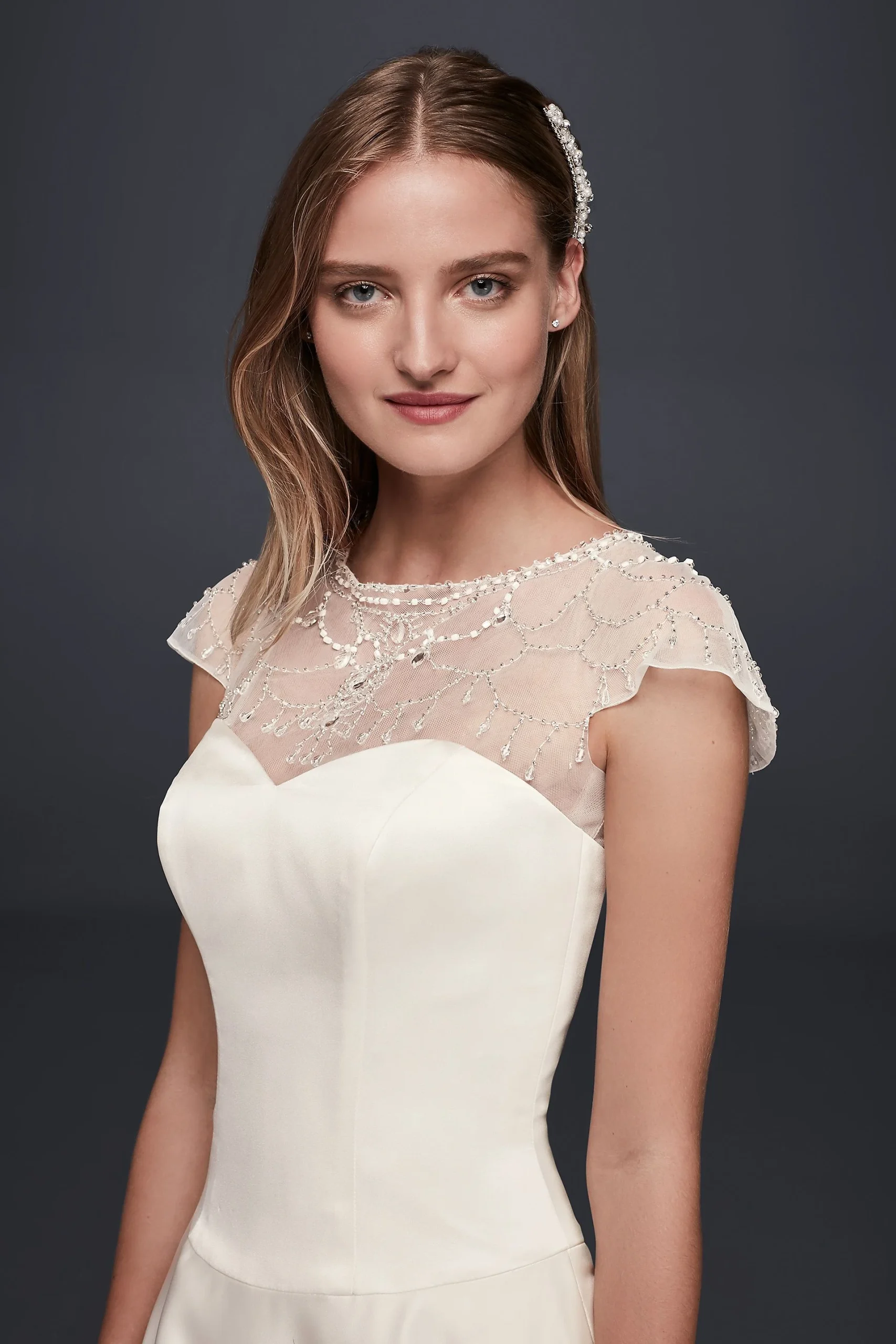 Beaded Flutter Sleeve Dress Topper