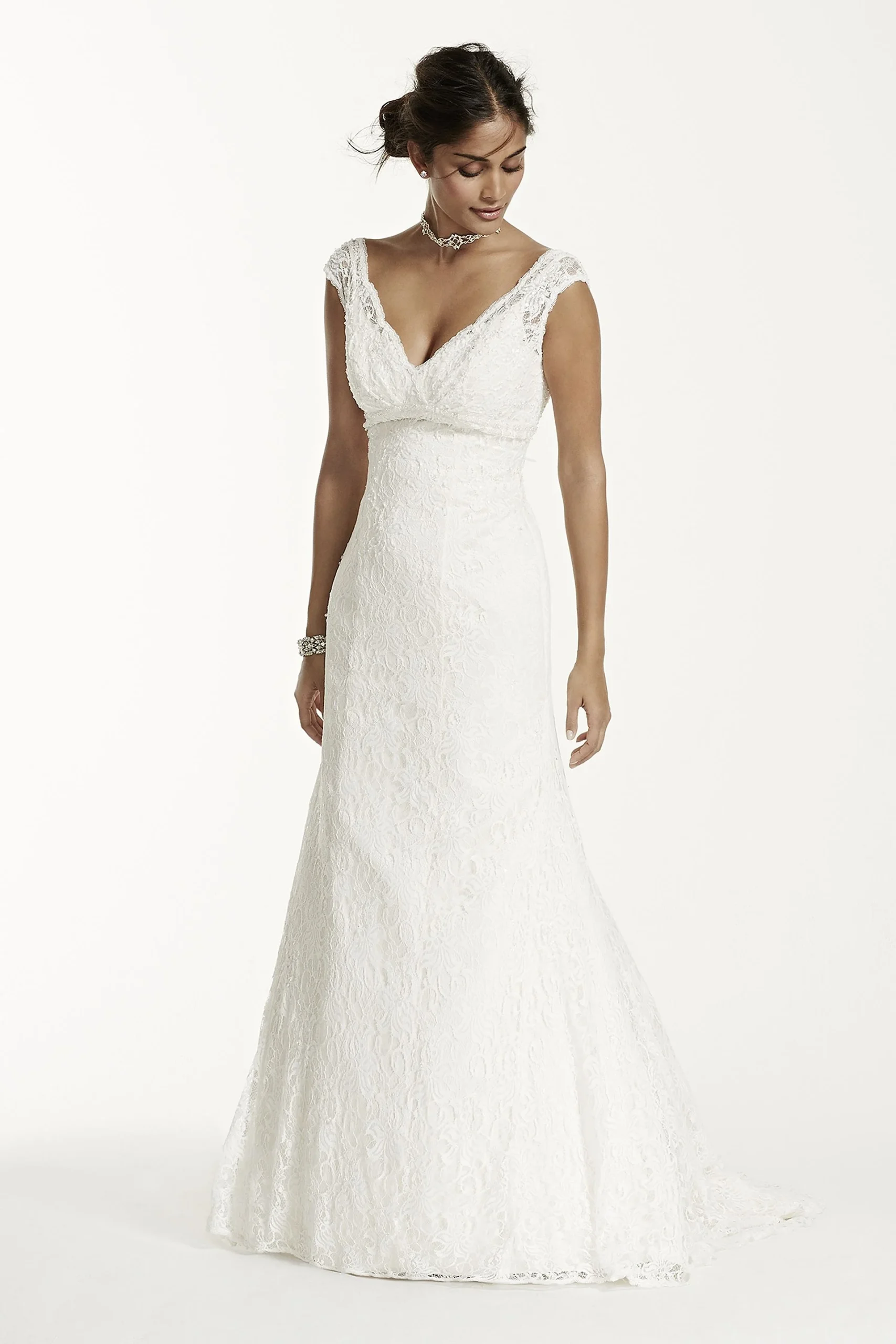 Beaded Lace Trumpet Gown