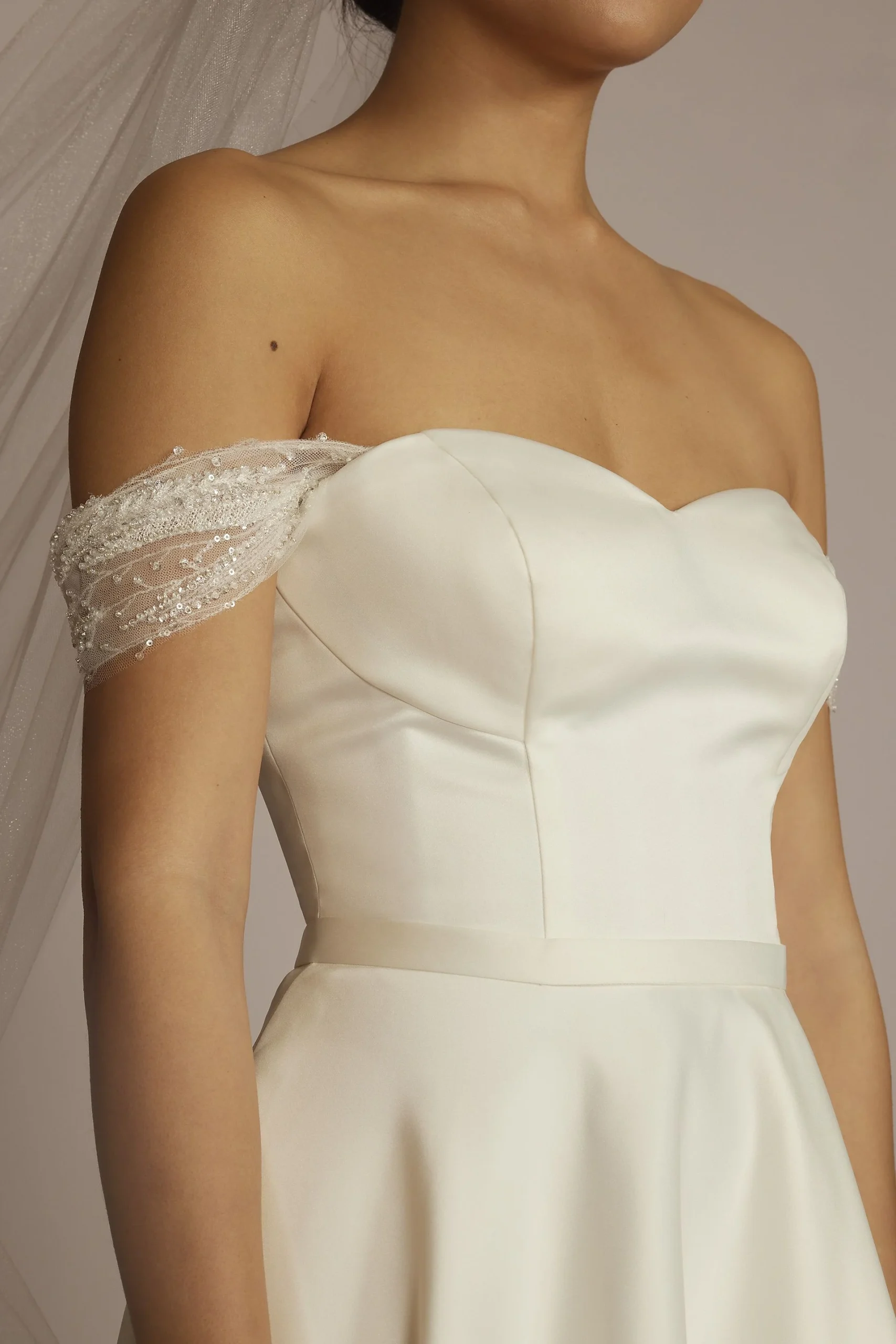 Beaded Off-the-Shoulder Straps