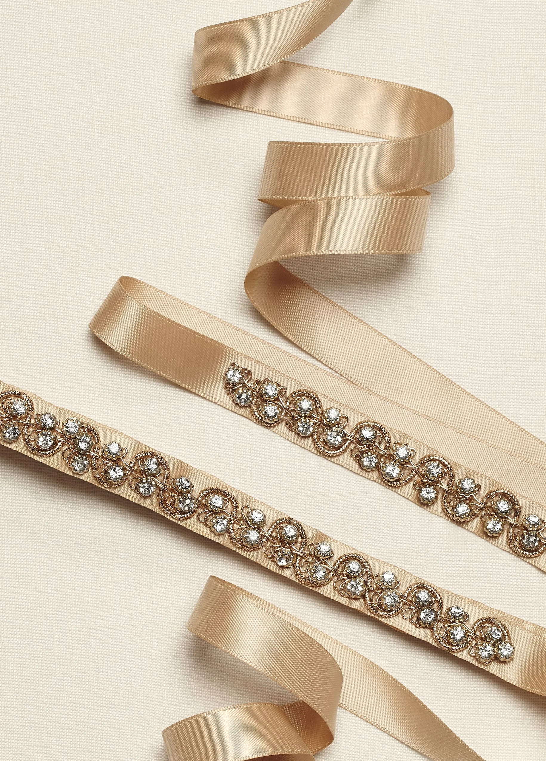 Beaded Satin Ribbon Sash
