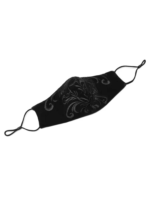 Black Embroidery Gothic Weft Velvet Masks