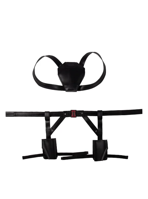 Black Widow Natasha Romanoff White Battle Suit Halloween Cosplay Accessories Black Belt And Back Strap Components