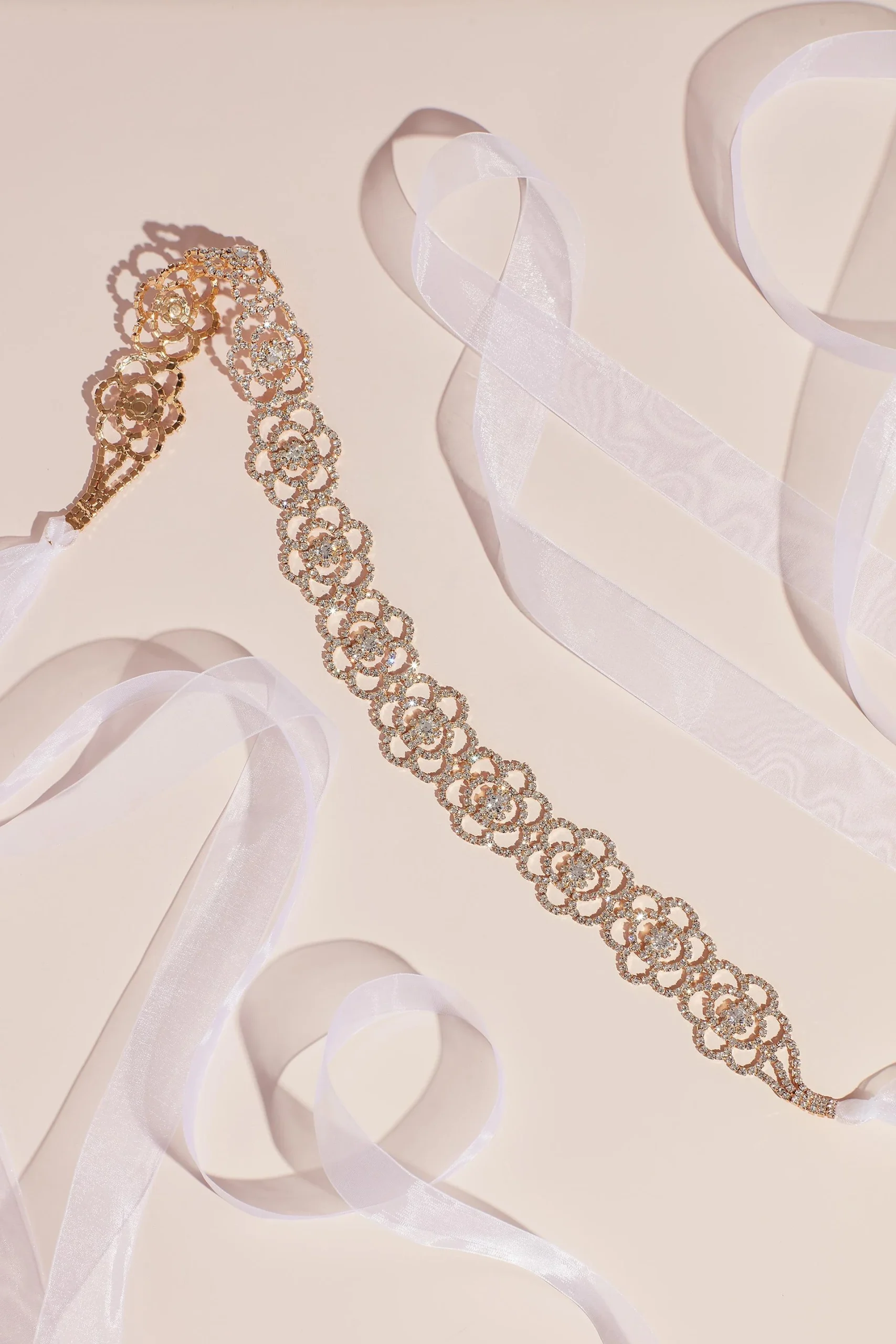 Blooming Floral Crystal Sash