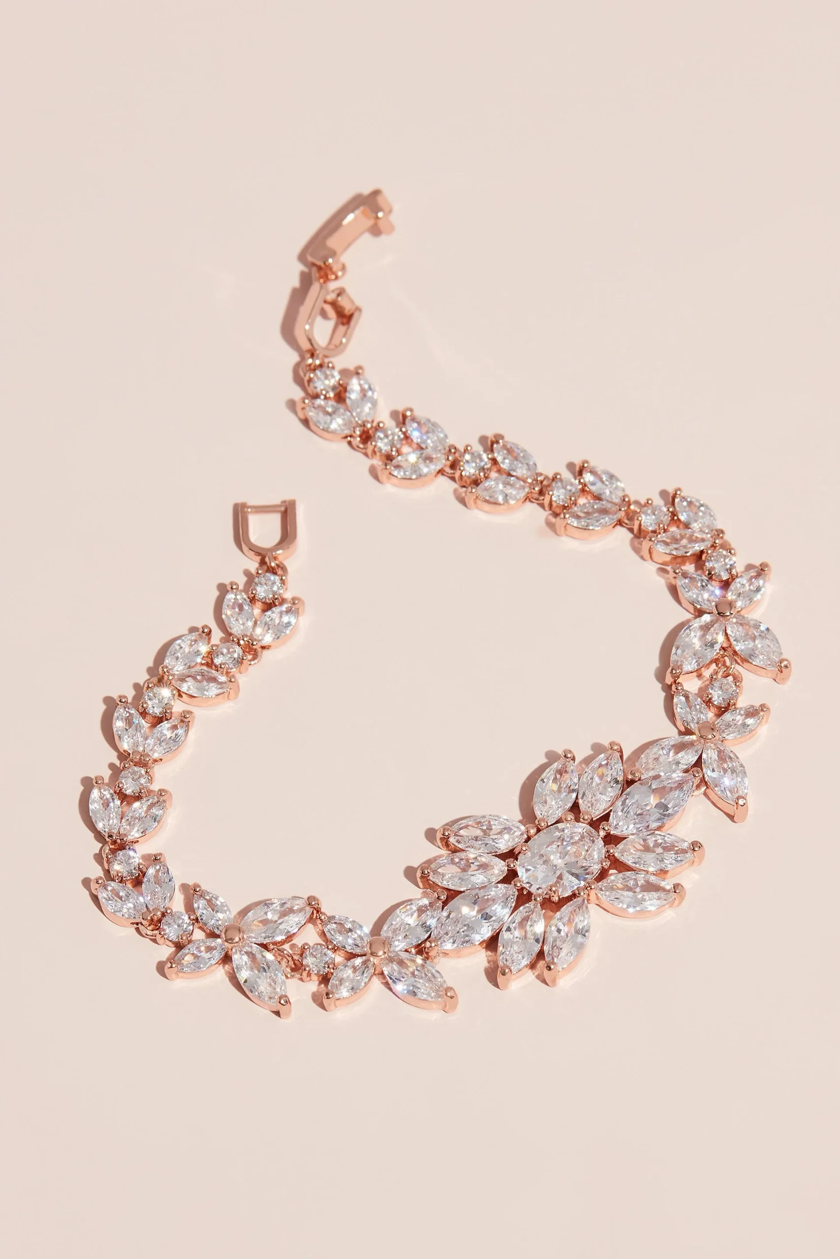 Blooming Marquise-Cut Crystal Floral Bracelet