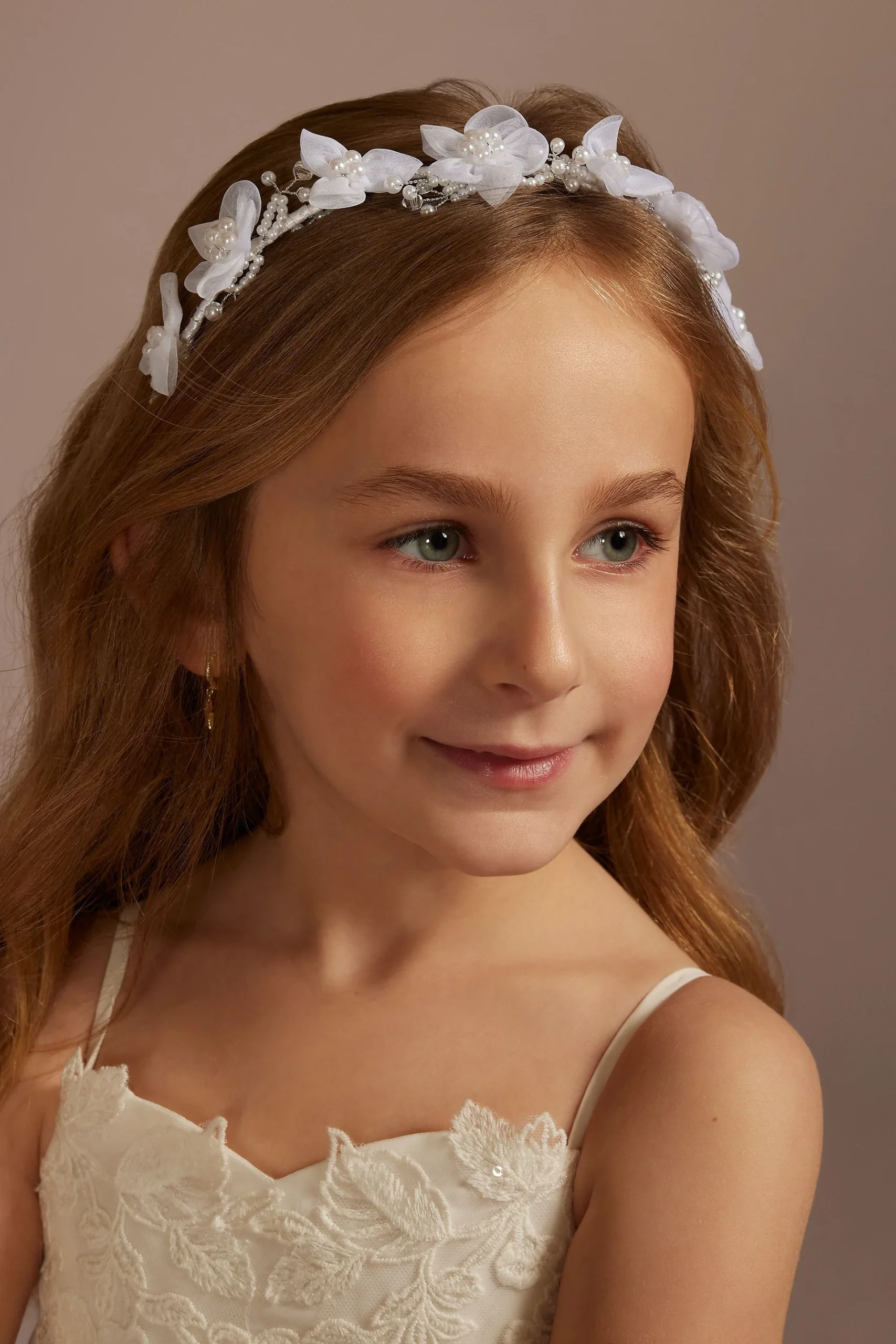 Blooming Pearl Embellished Flower Girl Headband