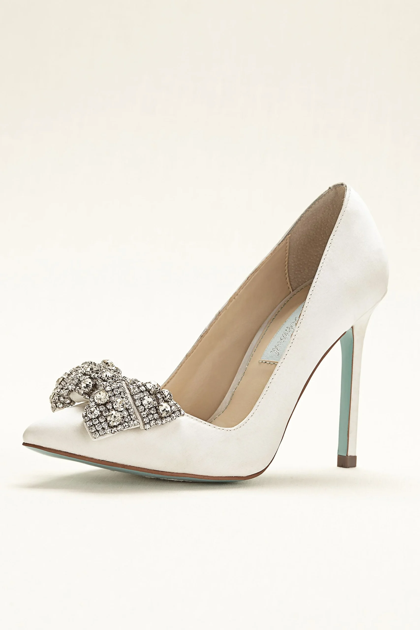 Blue by Betsey Johnson Crystal Bow Satin Pump