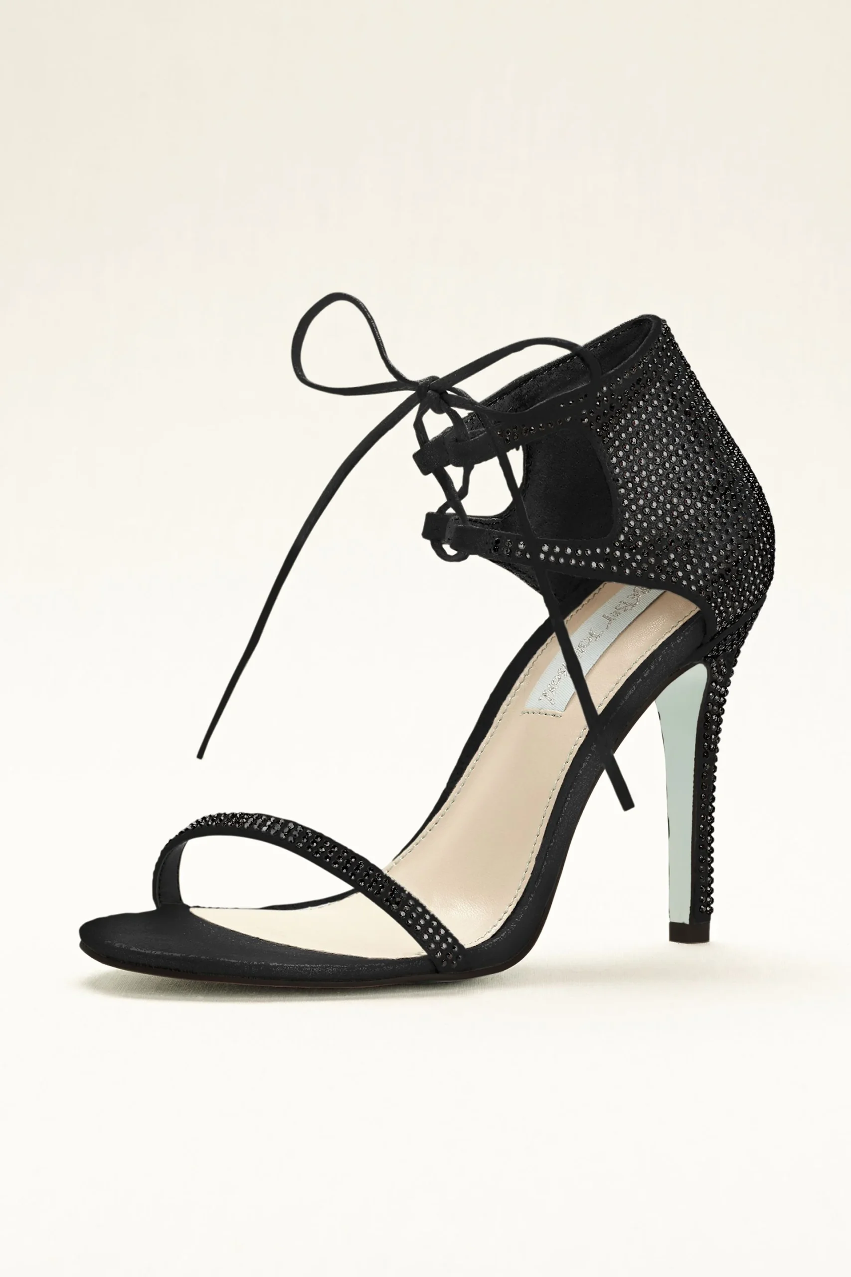 Blue by Betsey Johnson Satin Crystal Tie Sandal