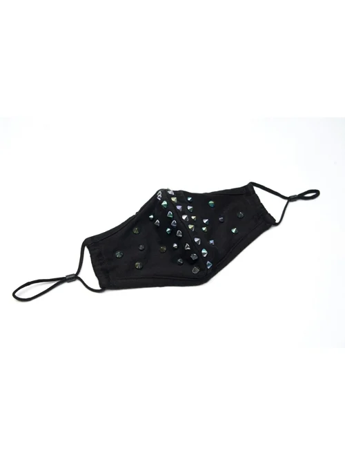 Blue Laser Rivets Splice Breathable Mesh Black Punk Mask