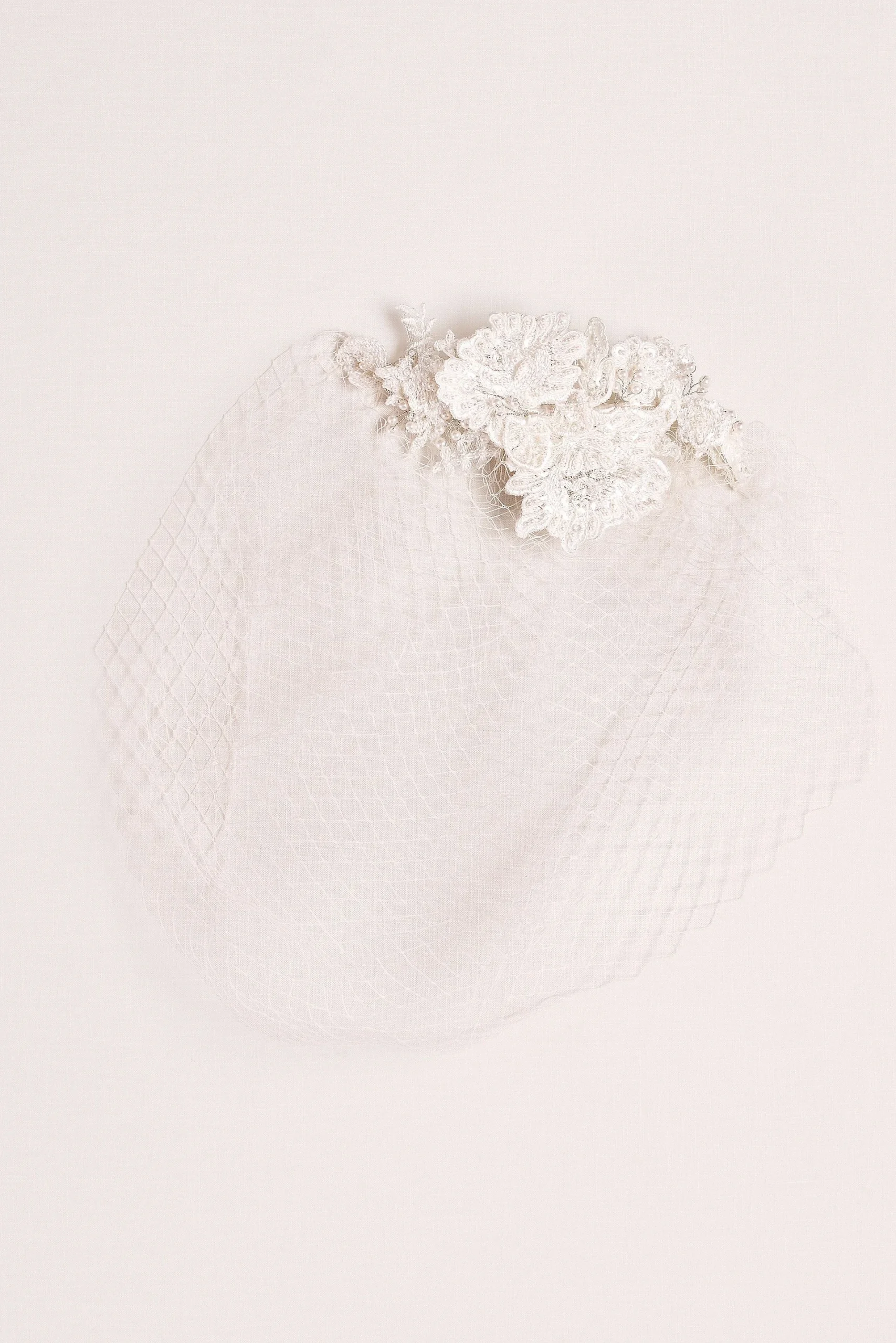 Blusher Veil with Beaded Lace