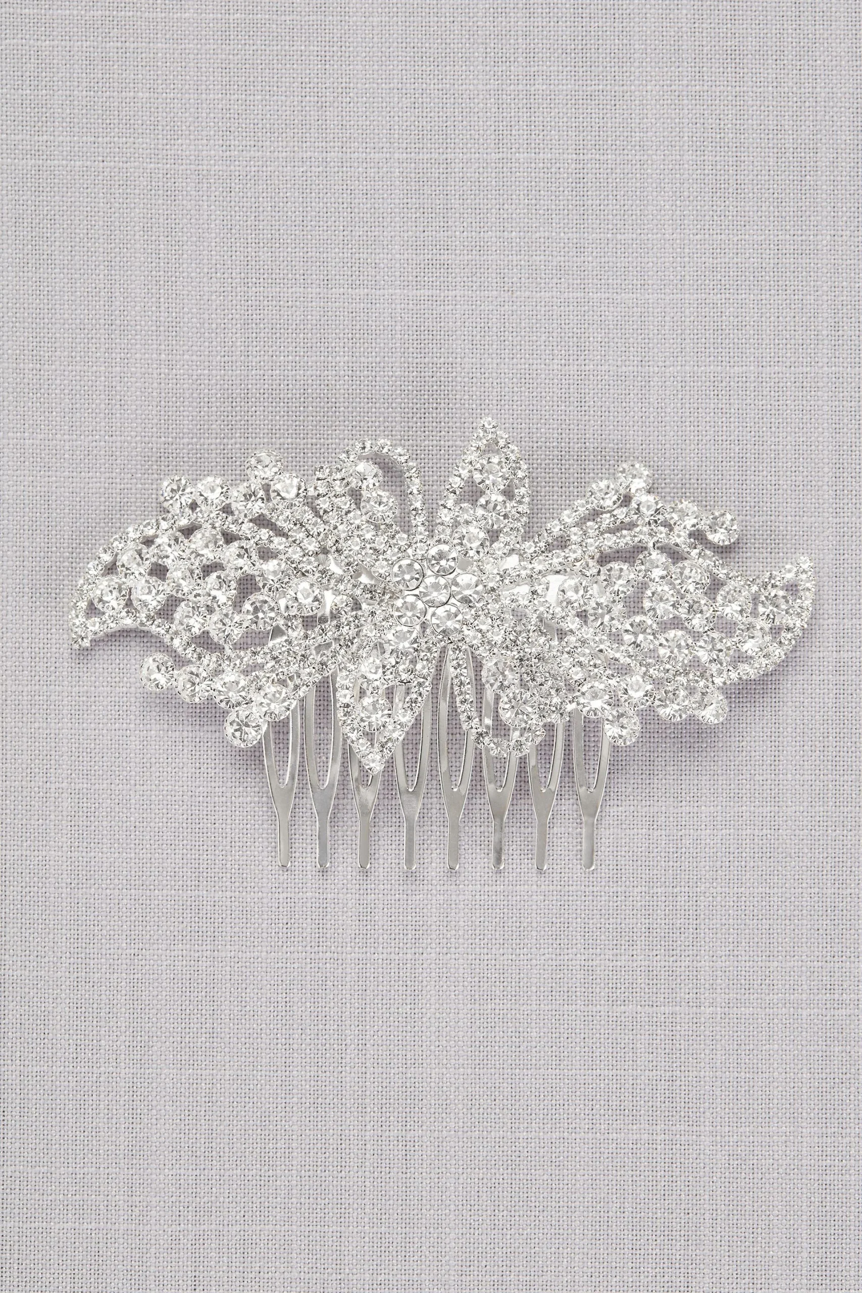 Bold Crystal Flower Comb