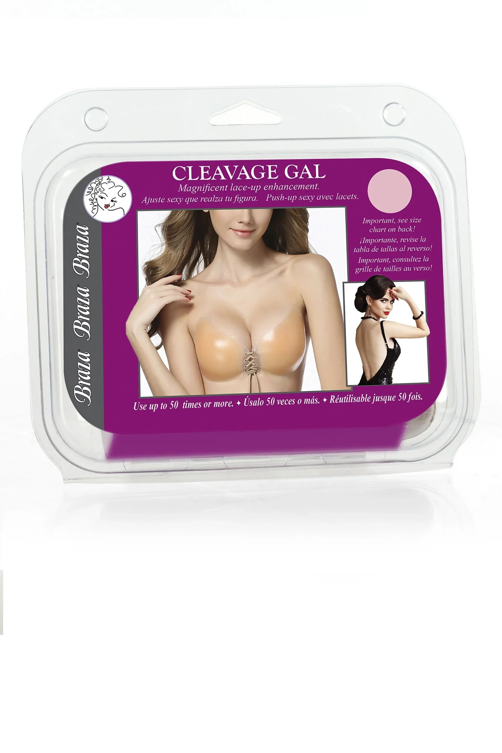 Braza Cleavage Gal Silicone Lace-Up Bra