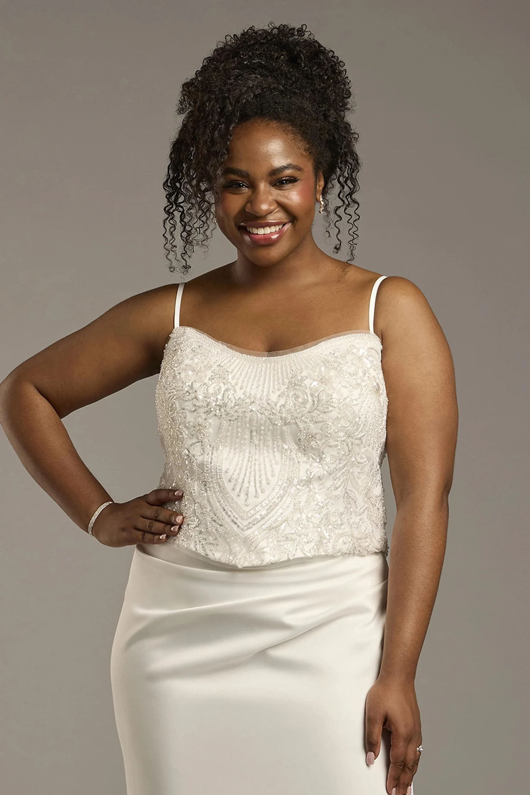Bridal Separates Allover Beaded Corset Top
