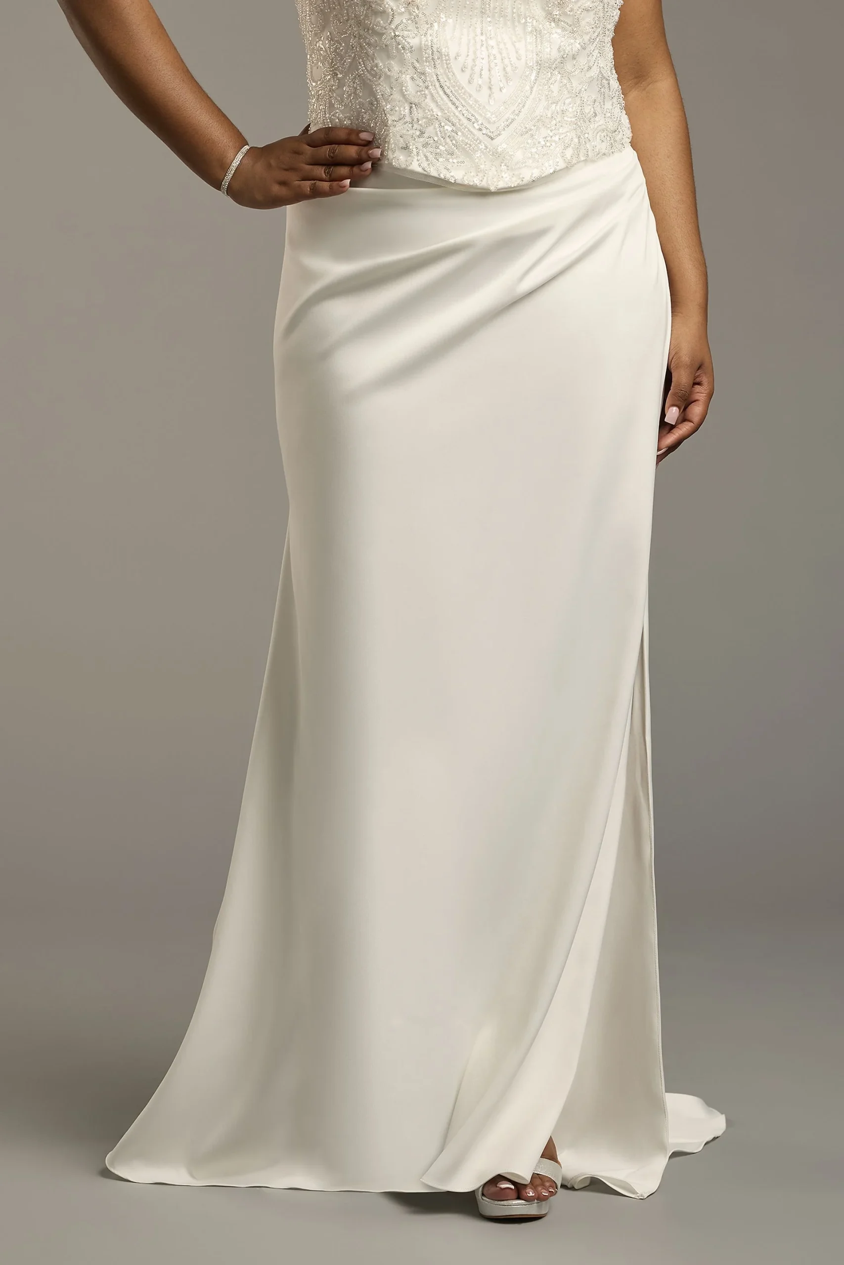 Bridal Separates Satin Side-Draped Skirt