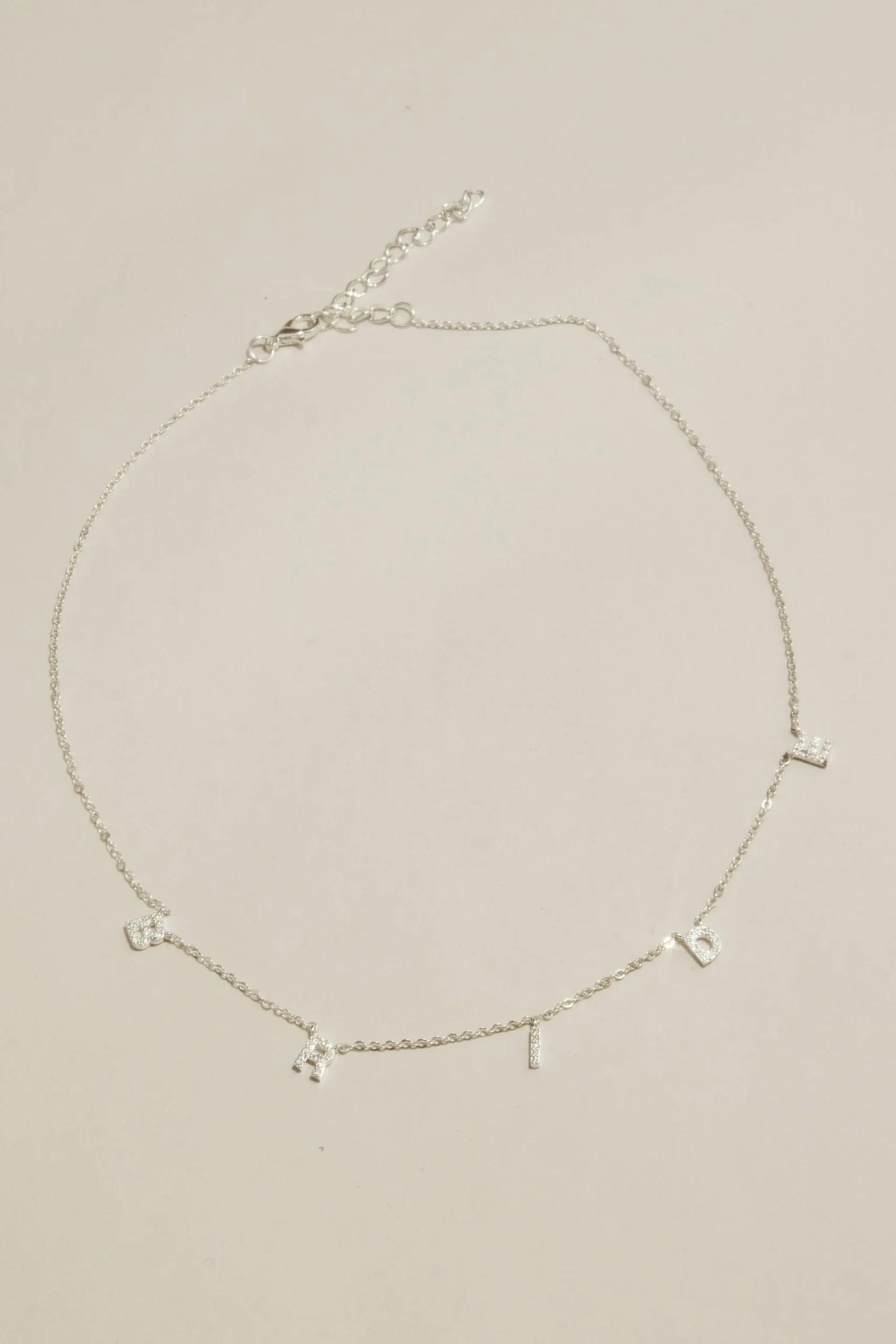 Bride Crystal Letter Necklace