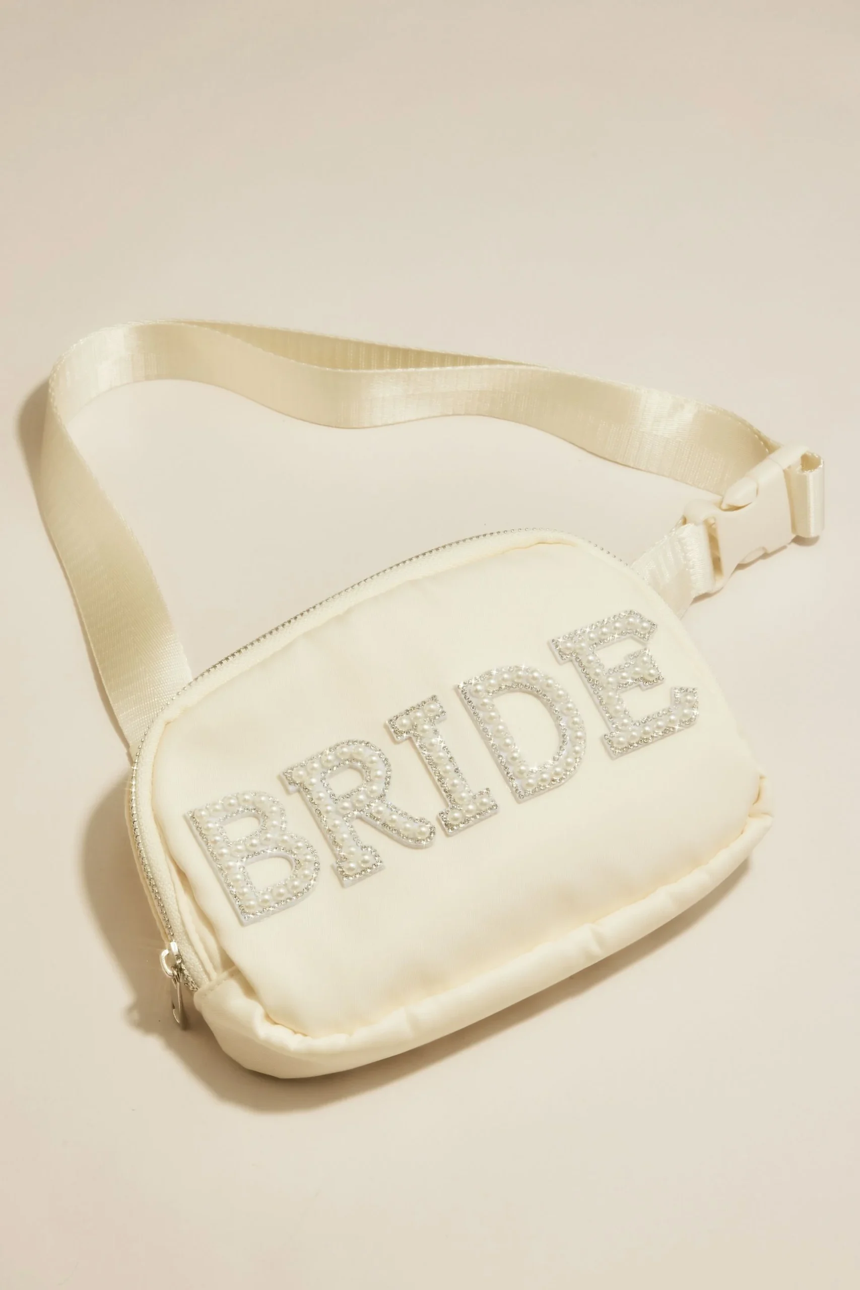 Bride Embellished Pearl Patch Belt Bag