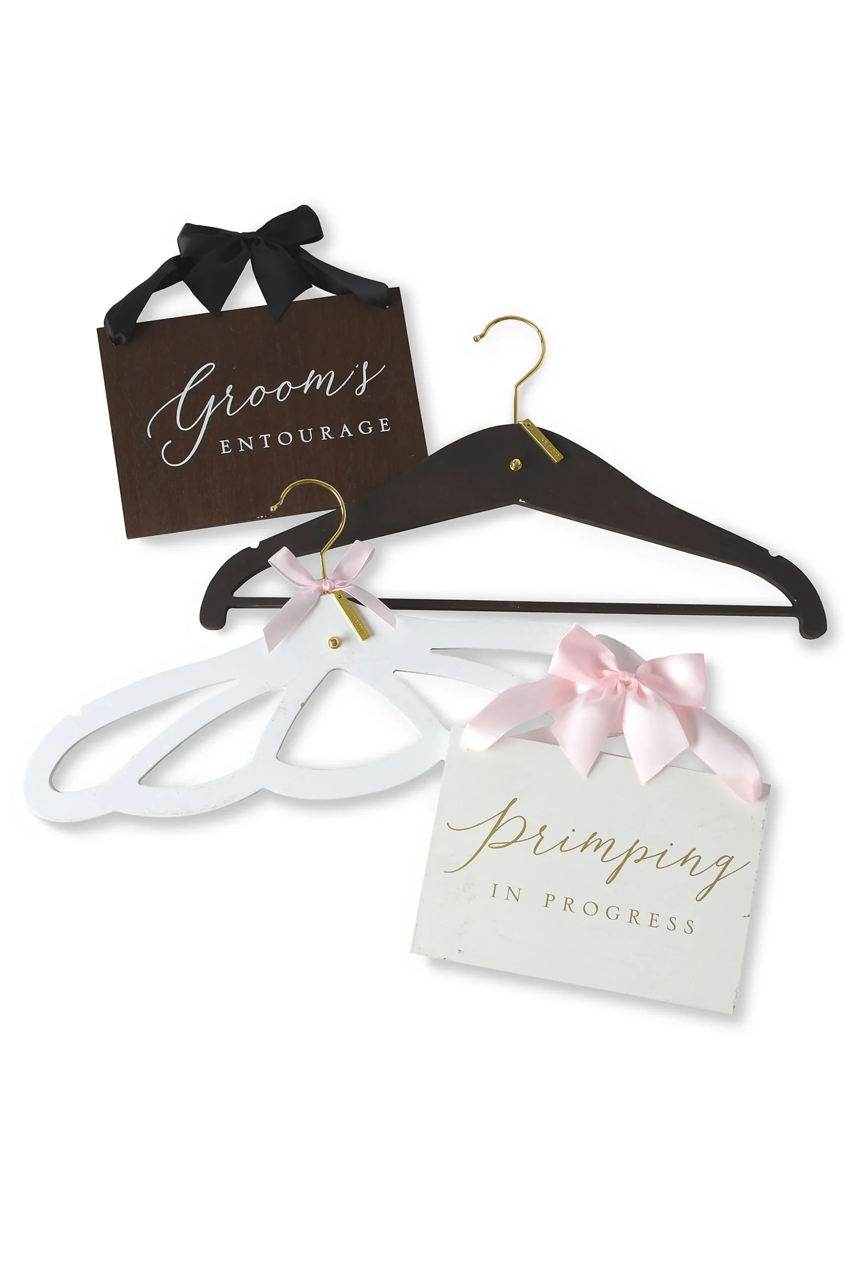 Bride and Groom Hanger and Sign Set