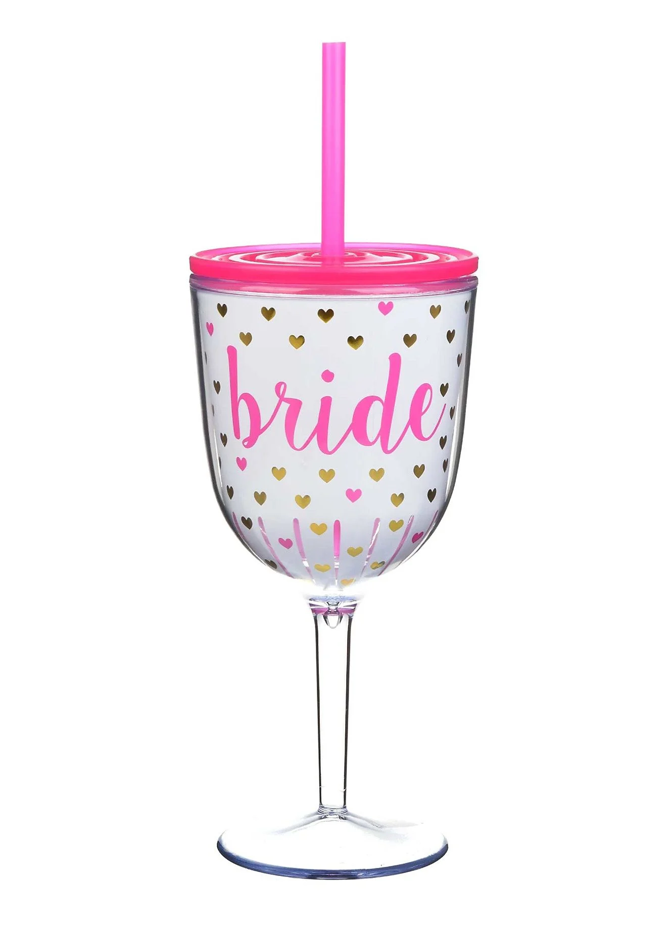 Bride Hearts Wine Glass