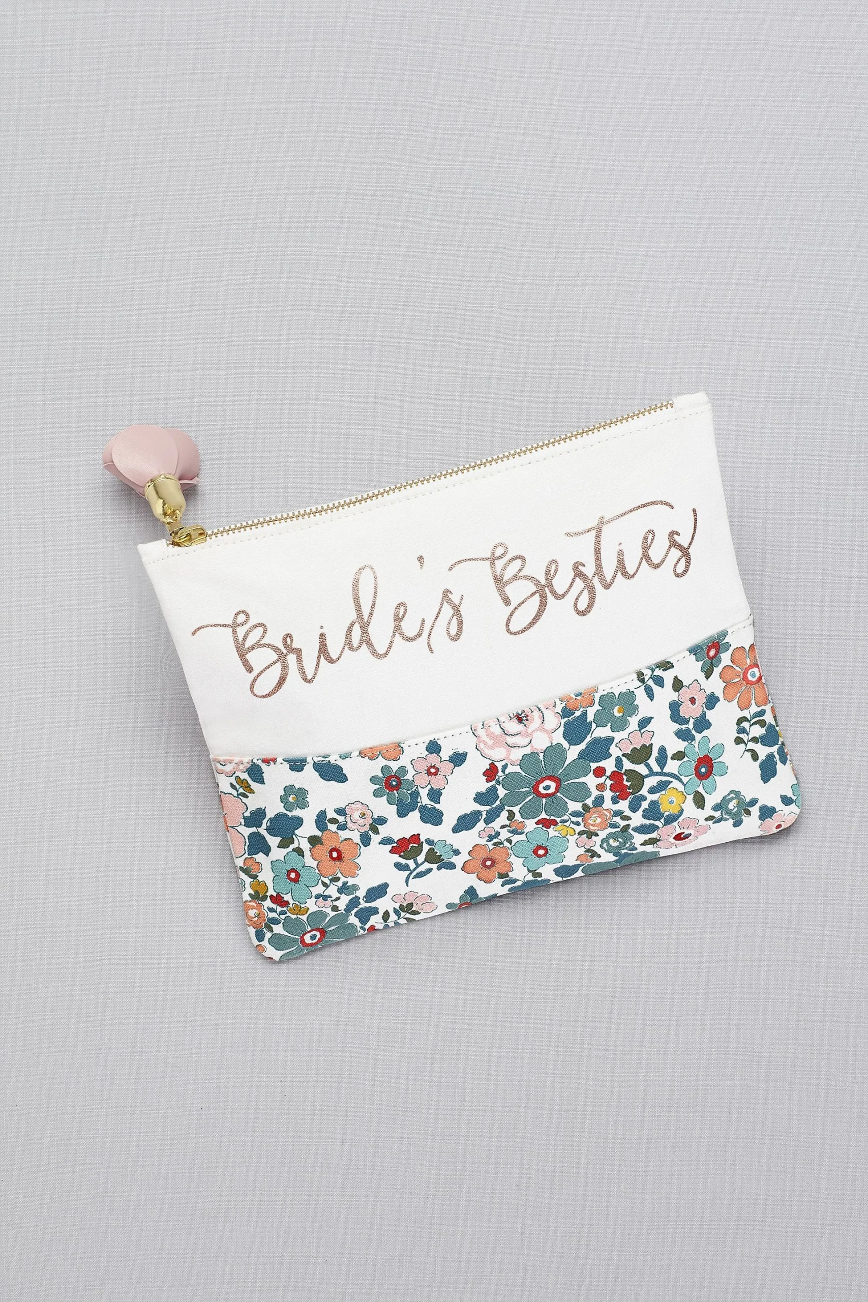 Bride's Besties Floral Canvas Pouch