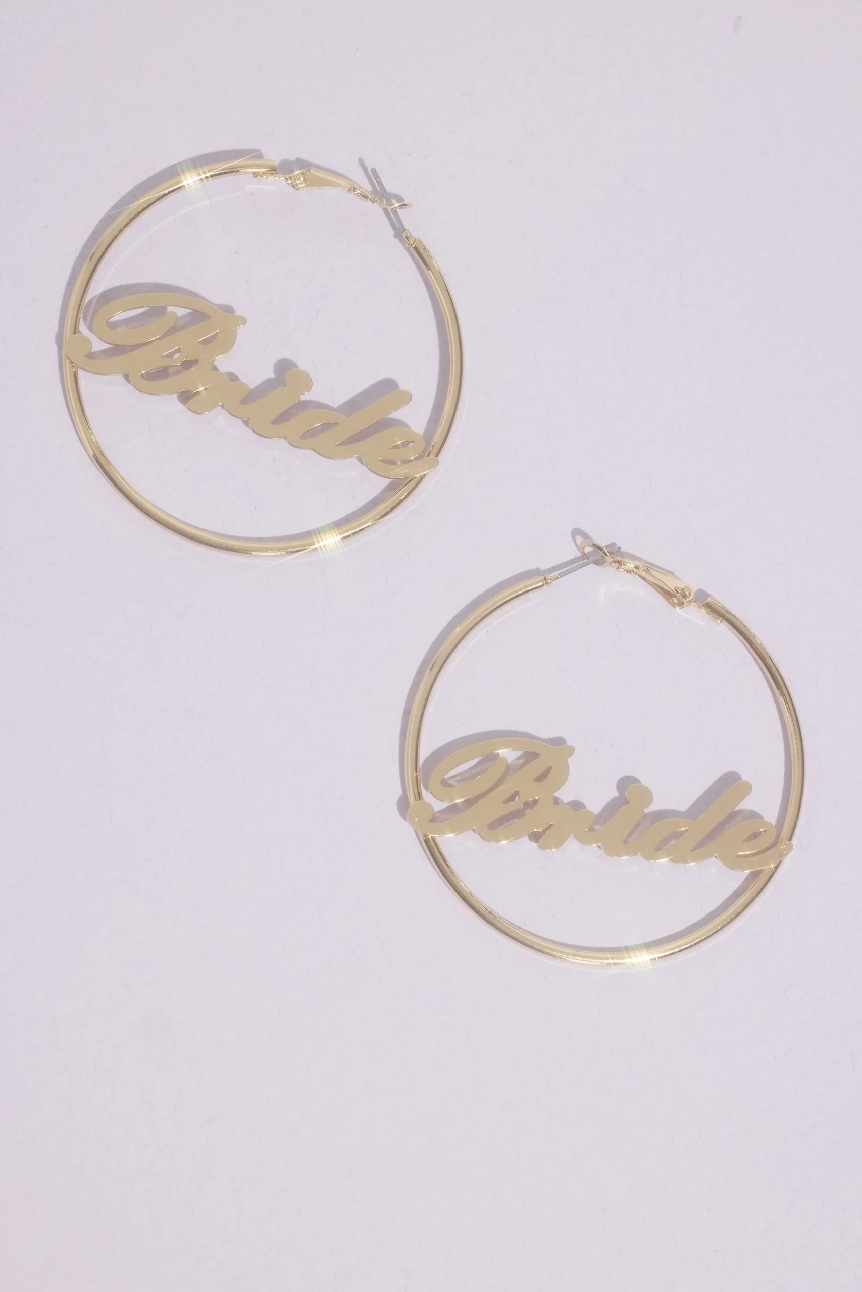 Bride Script Hoop Earrings