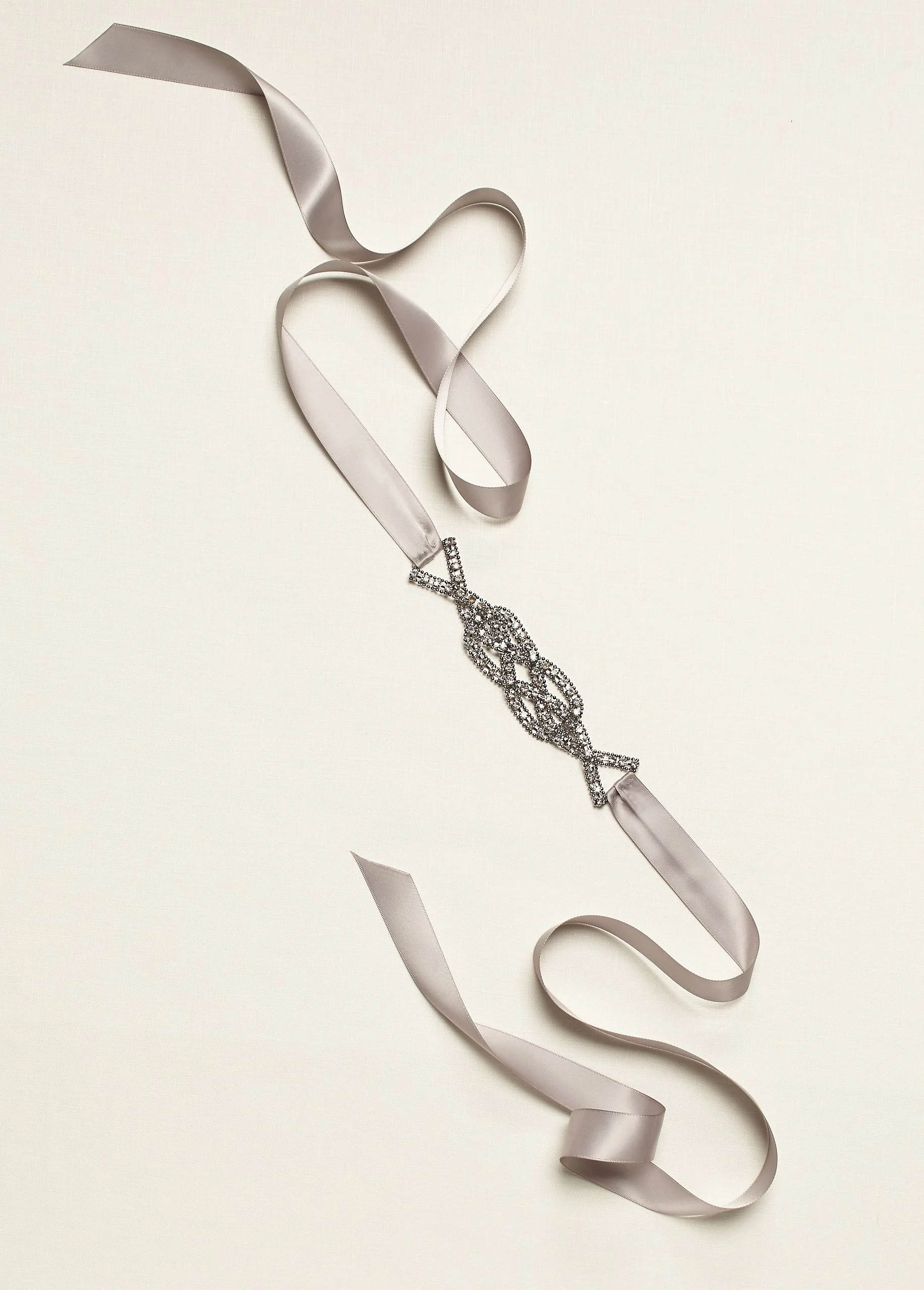 Bridesmaid Satin Sash with Beaded Design