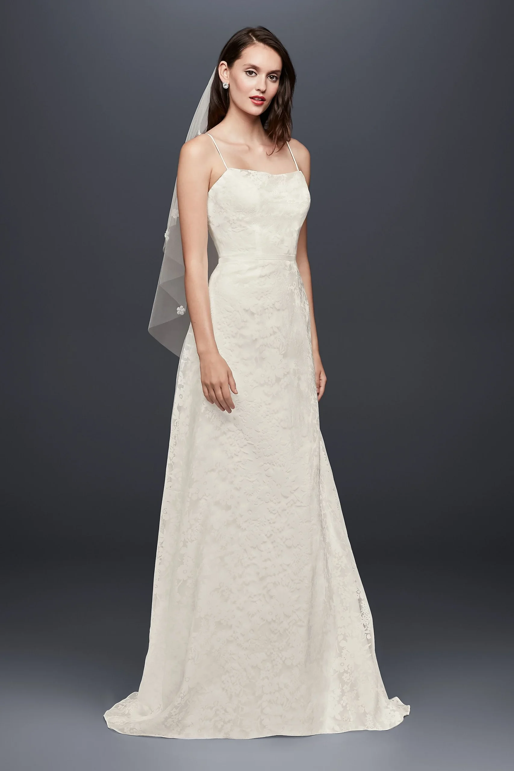 Burnout Floral Organza A-Line Wedding Dress