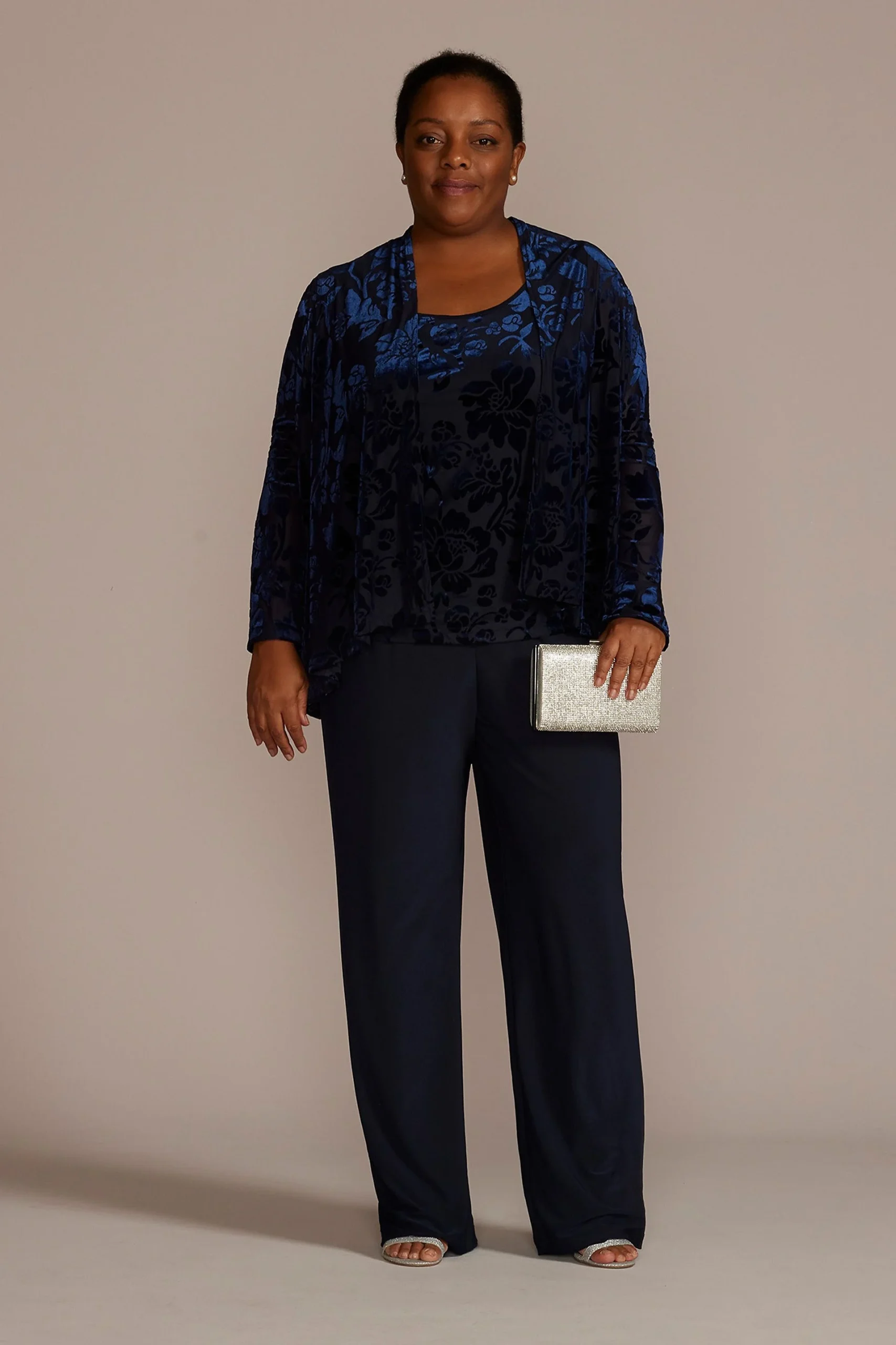 Burnout Velvet Three Piece Pantsuit