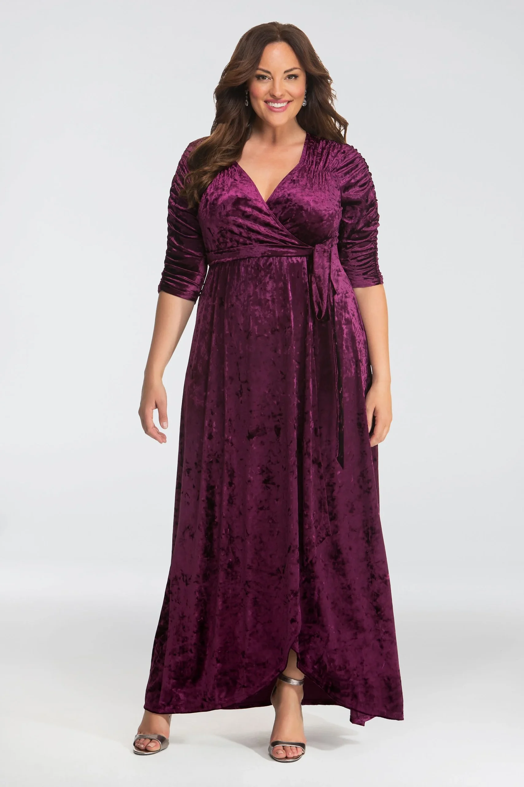 Cara Velvet Plus Size Wrap Dress