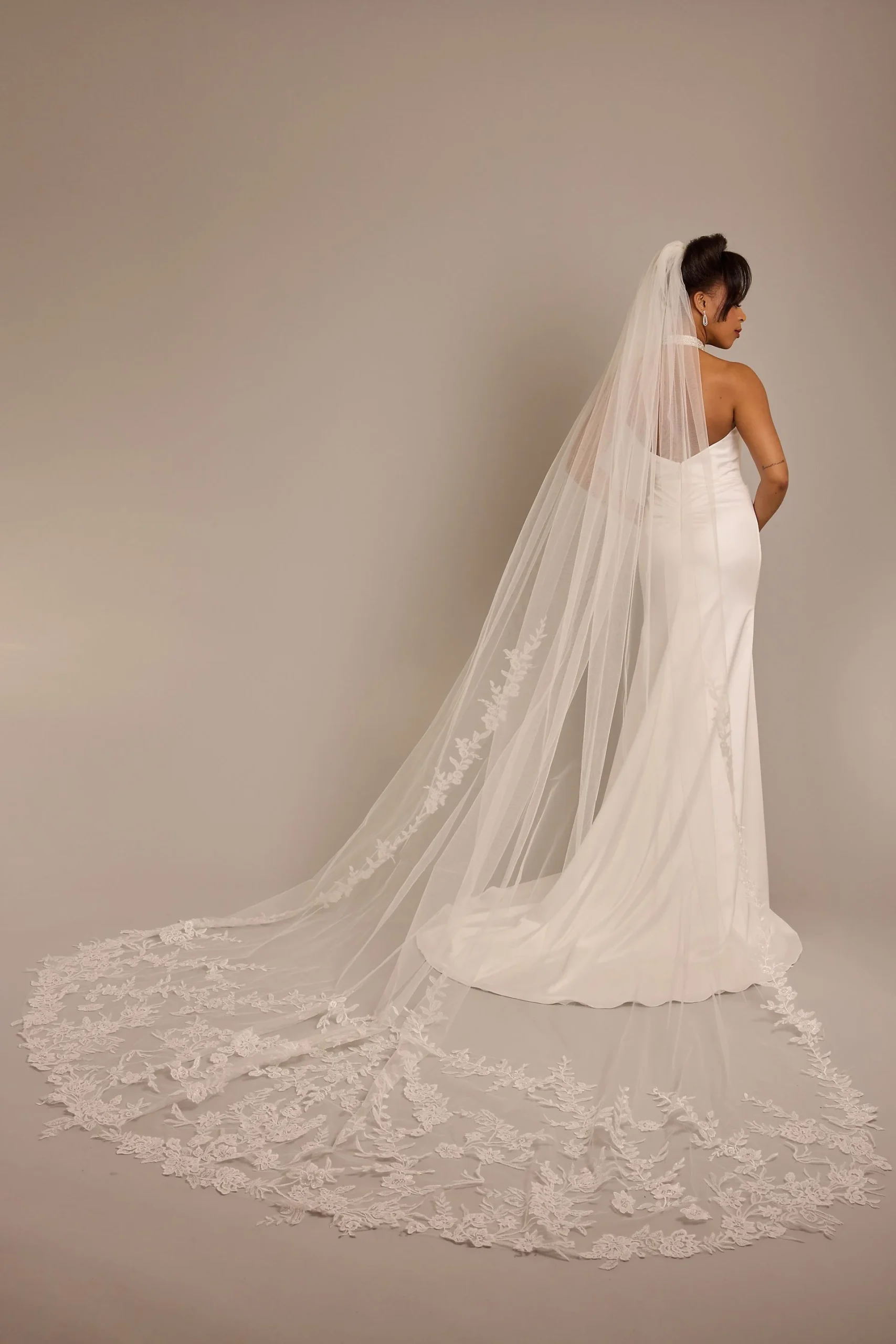 Cascading Lace Cathedral Veil