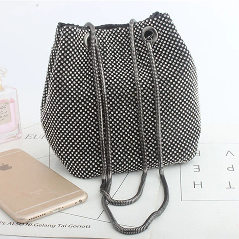 Casual Rhinestone Bucket Bags