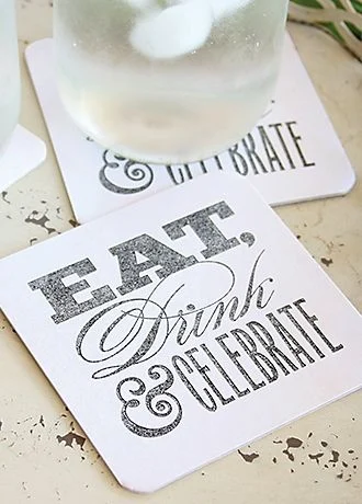 Celebrate Glitter Coasters Set of 25