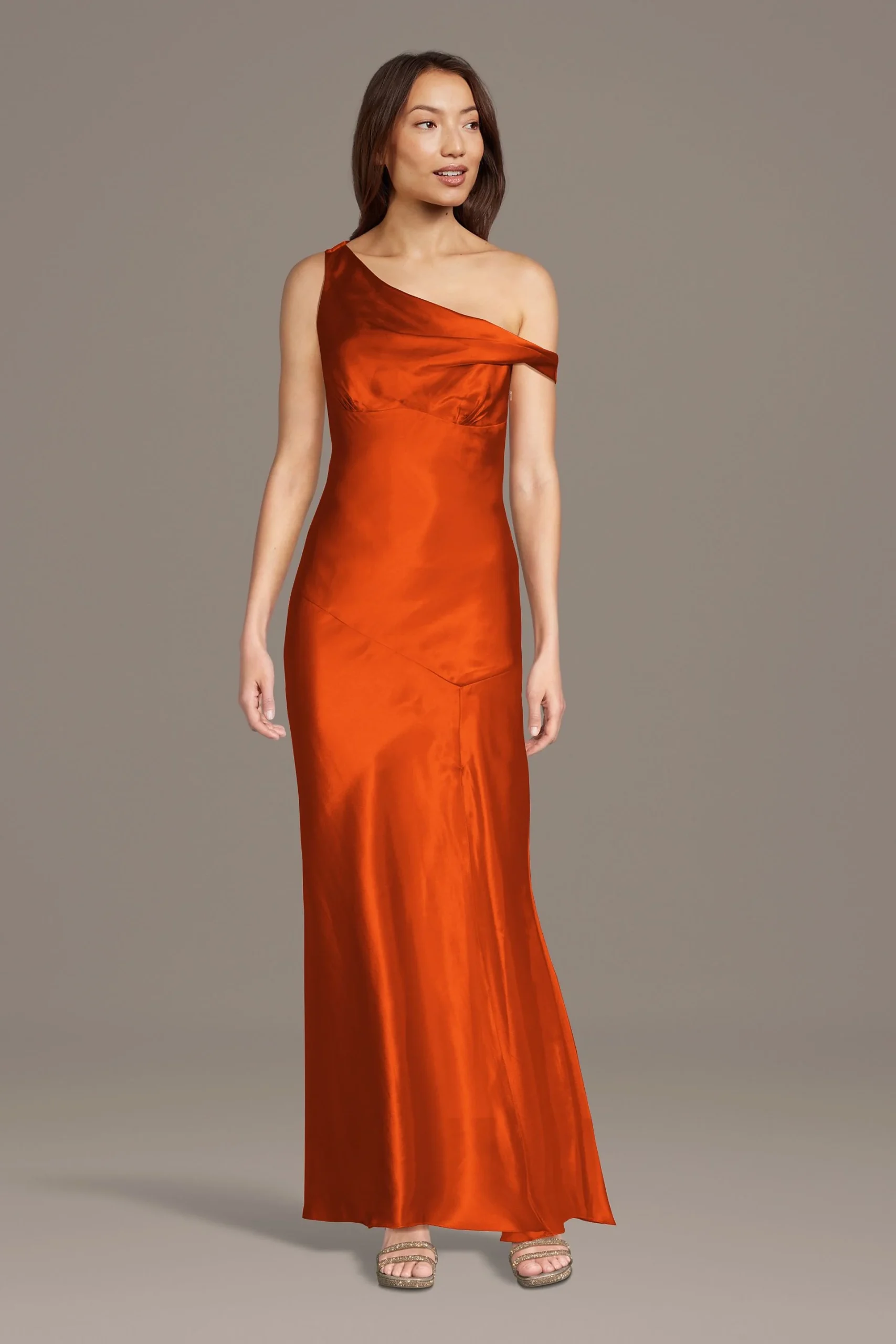 Charmeuse Asymmetrical Sheath Dress