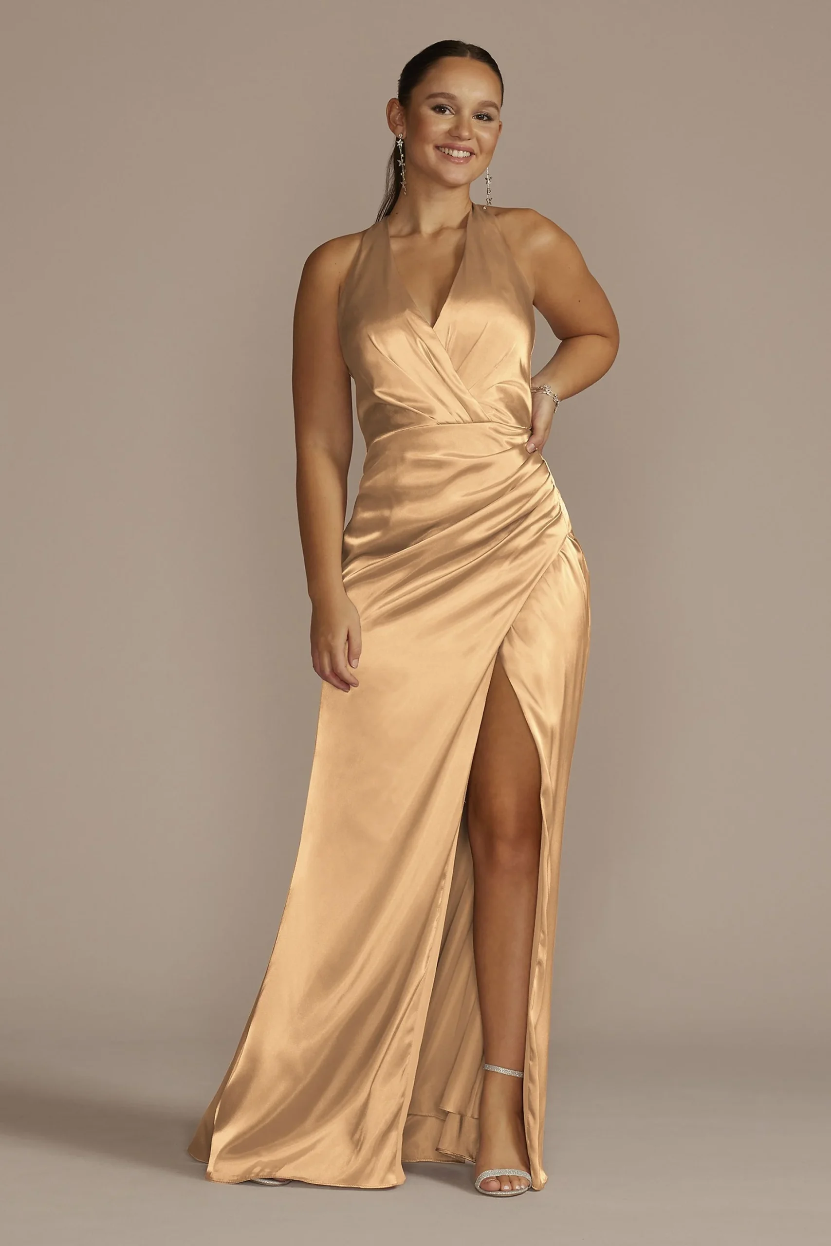 Charmeuse Halter Dress