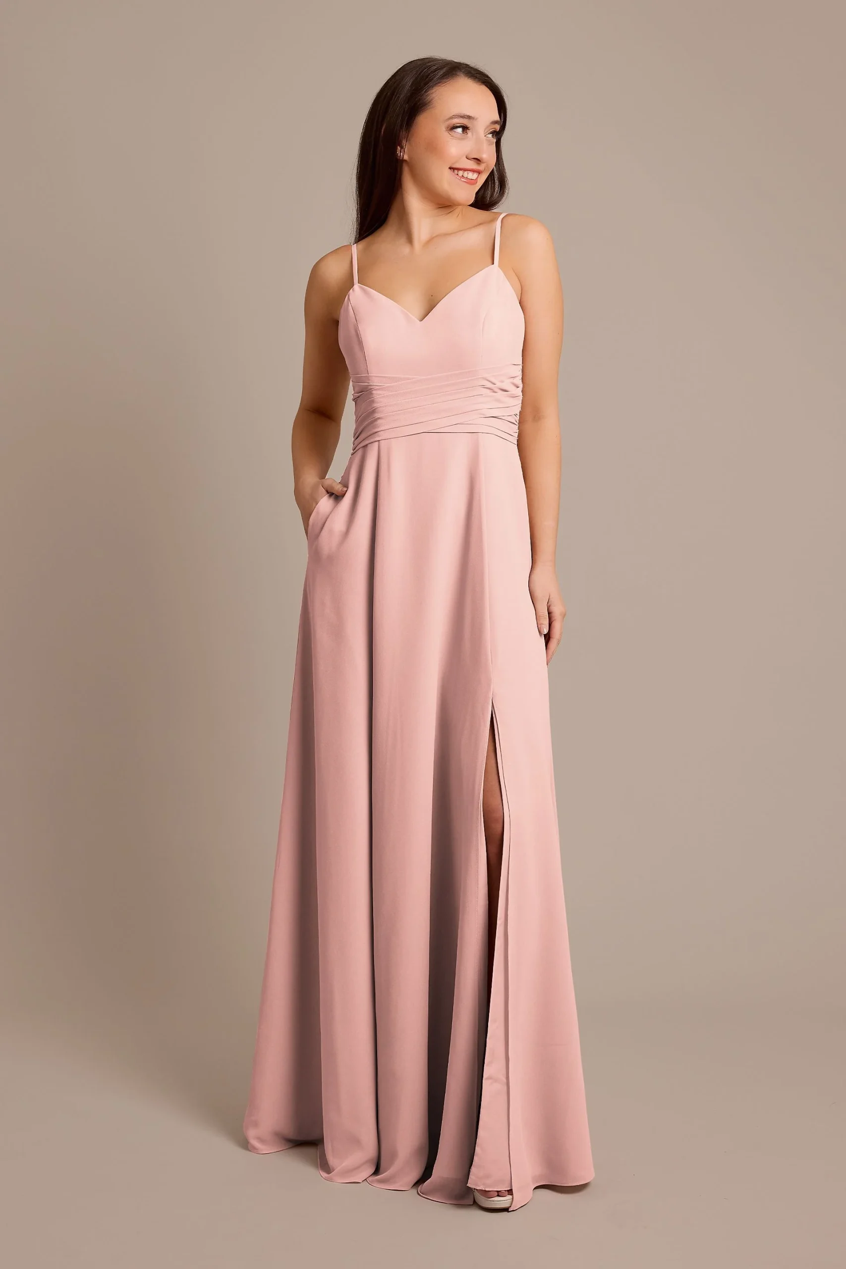 Chiffon Back Tie A-Line Dress
