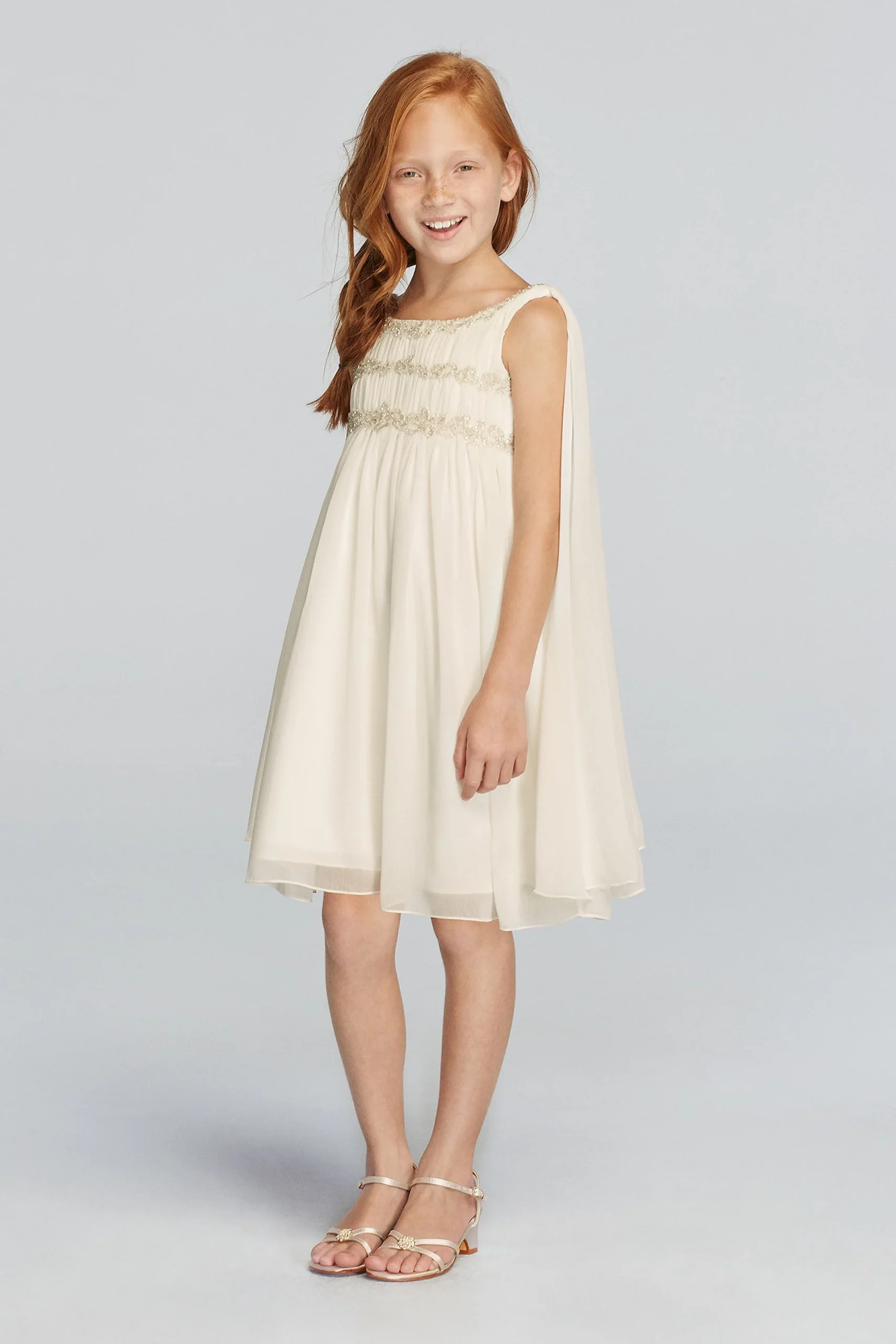 Chiffon Flower Girl Dress with Back Streamers