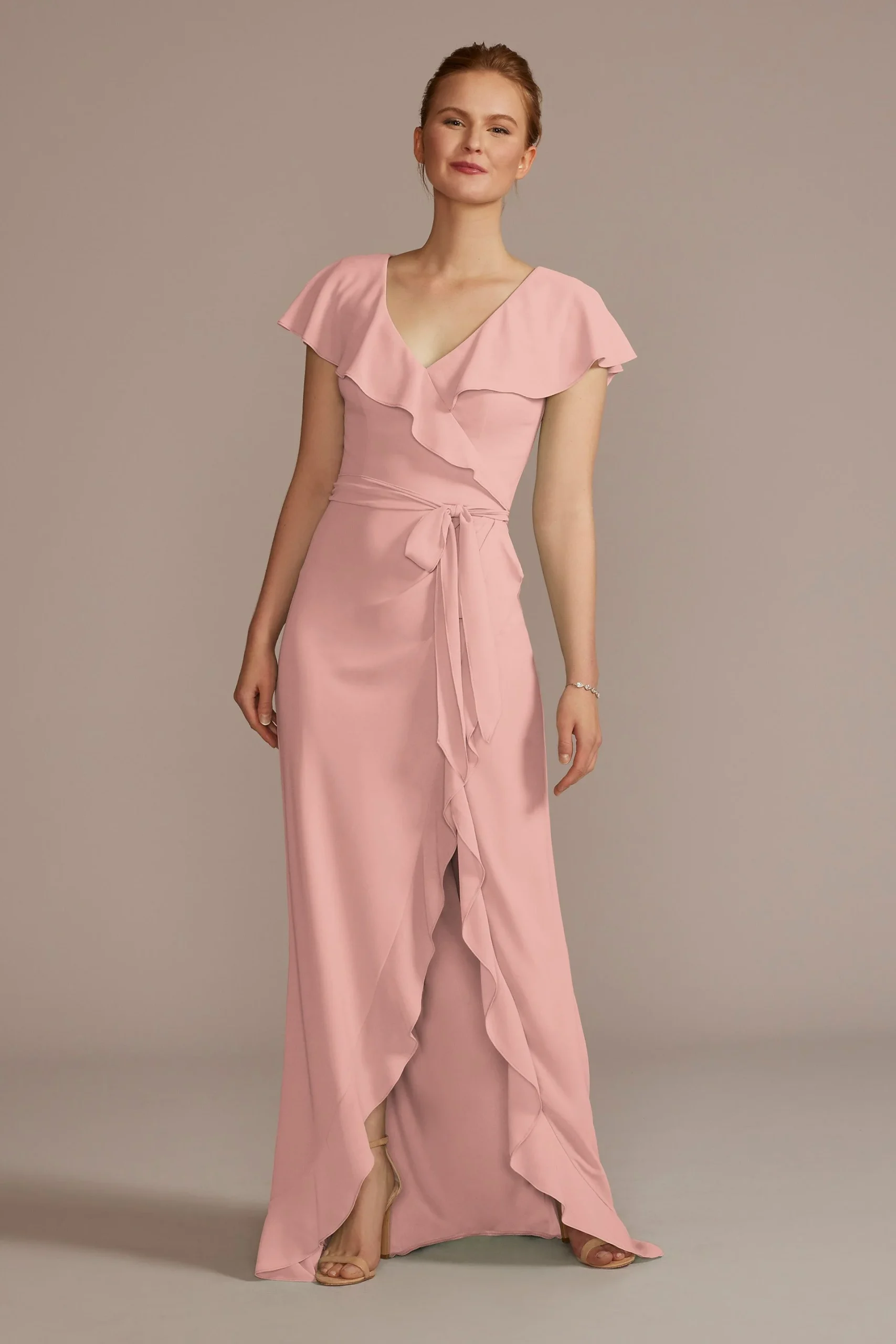 Chiffon High-Low Ruffle Dress