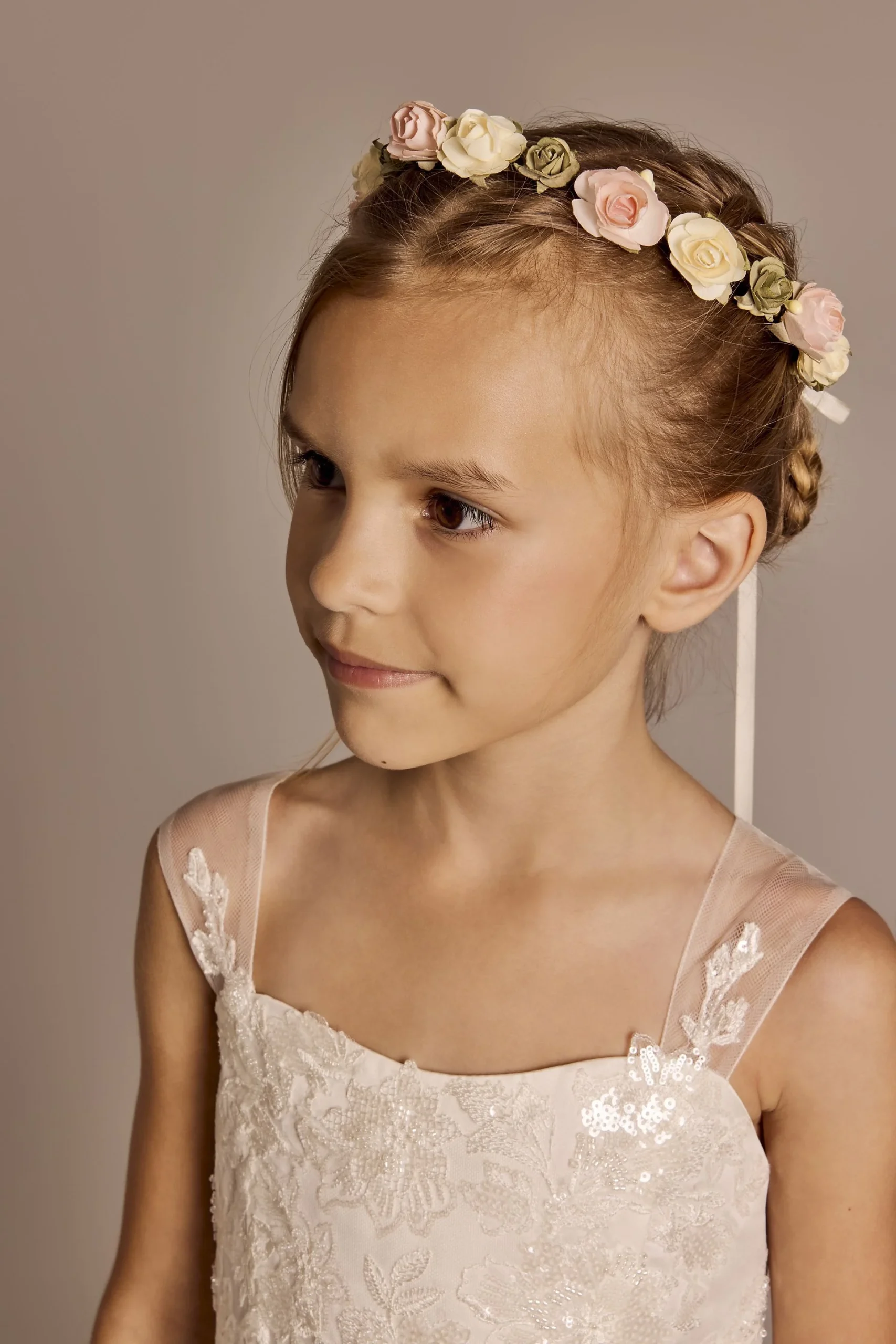 Chiffon Rosette Tie-Back Flower Girl Headband