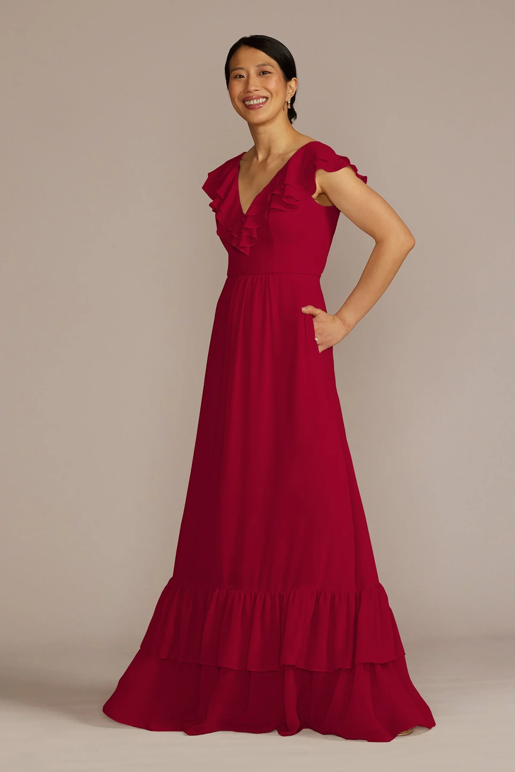 Chiffon Ruffle Boho Dress