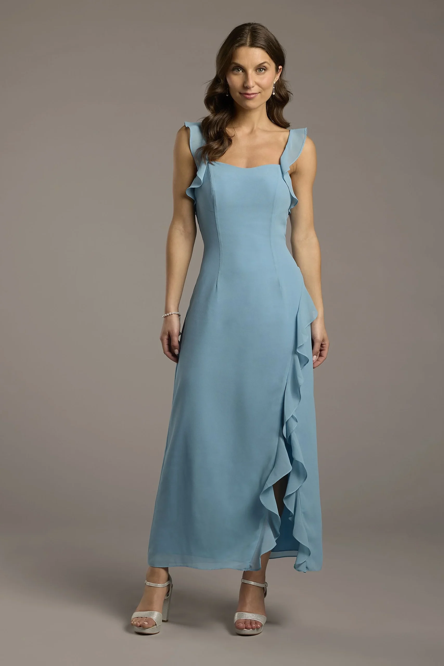 Chiffon Ruffle Sheath Dress