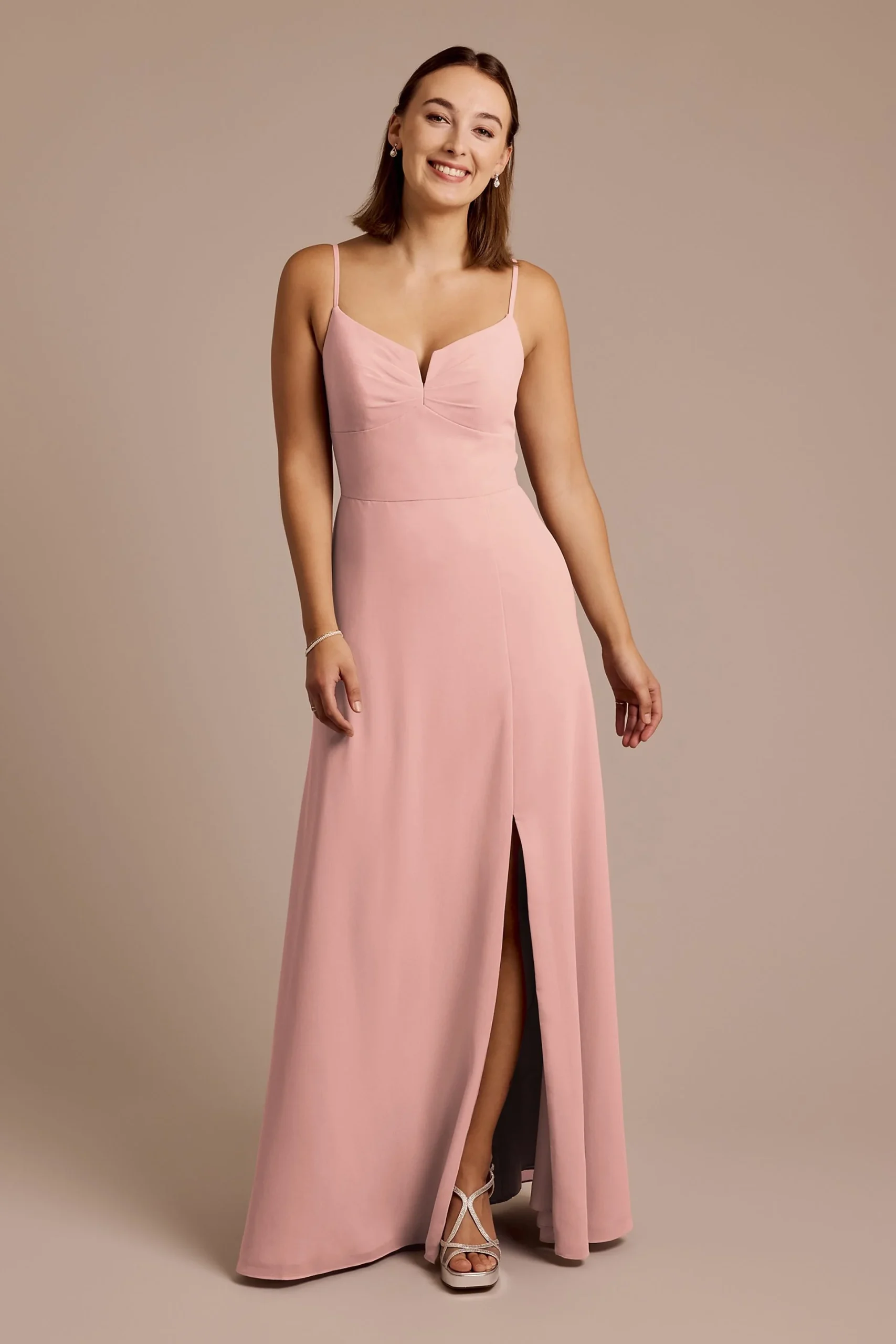 Chiffon Spaghetti Strap Sheath Dress